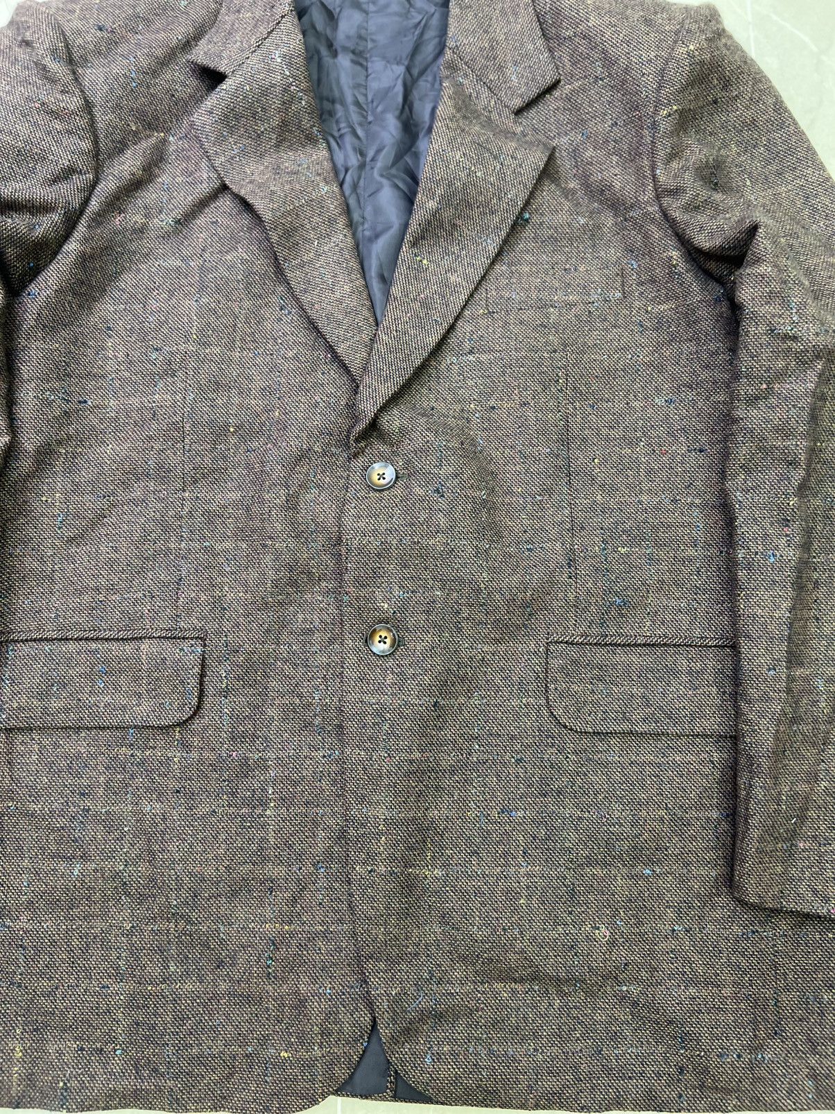 Donegal Tweed Vintage 1990s Brown Donegal Tweed Wool Blend Blazer Sport Size 48R - 3 Thumbnail