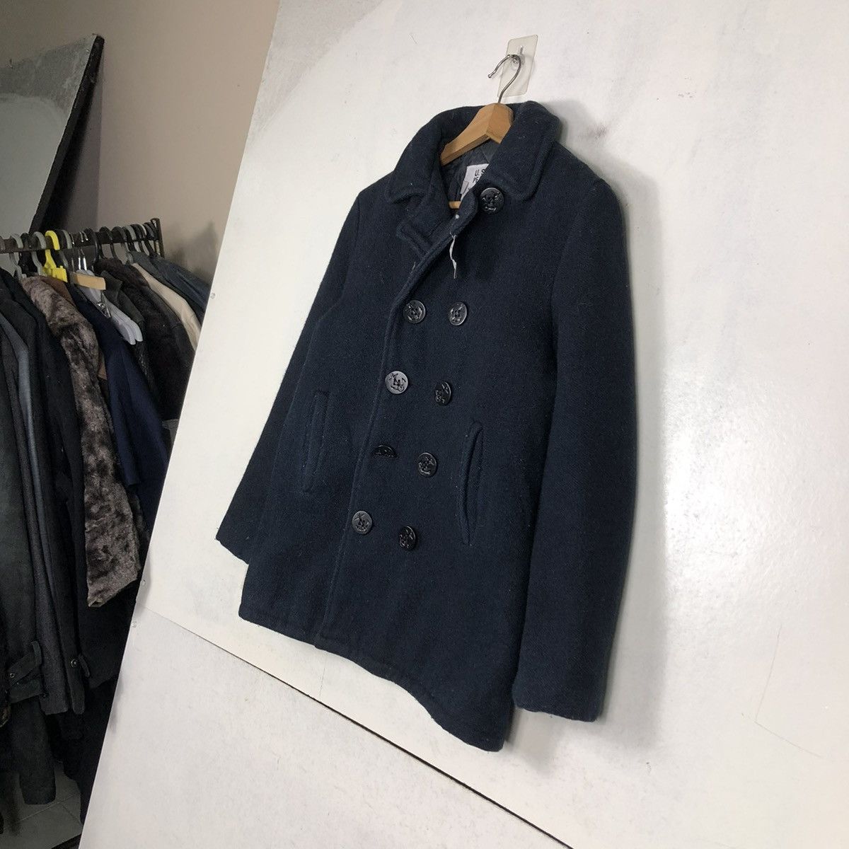 Schott 📌VINTAGE WOOL BIKER JACKET DOUBLE COLLAR SCHOTT USA Size US S / EU 44-46 / 1 - 3 Thumbnail