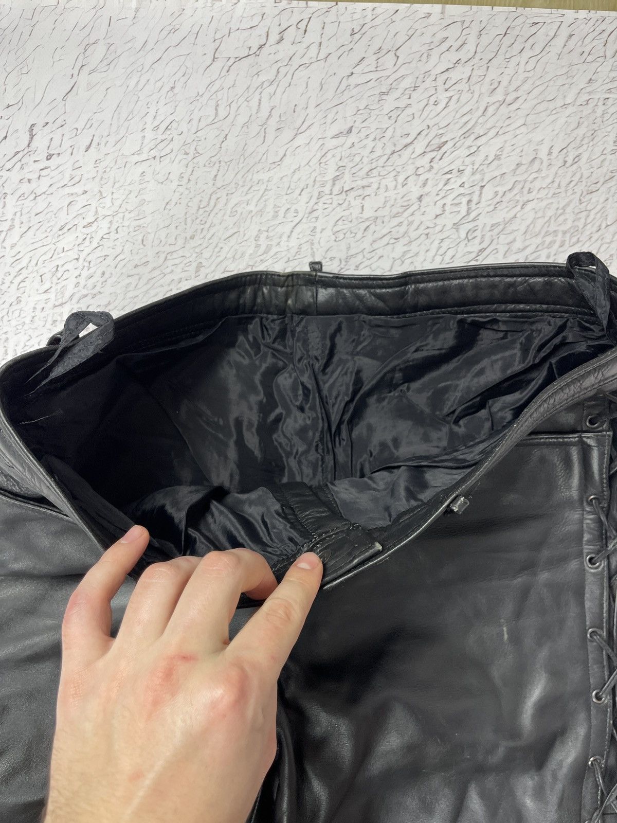 Leather Vintage Genuine Leather black motorcycle pants Versace style Size US 34 / EU 50 - 10 Thumbnail