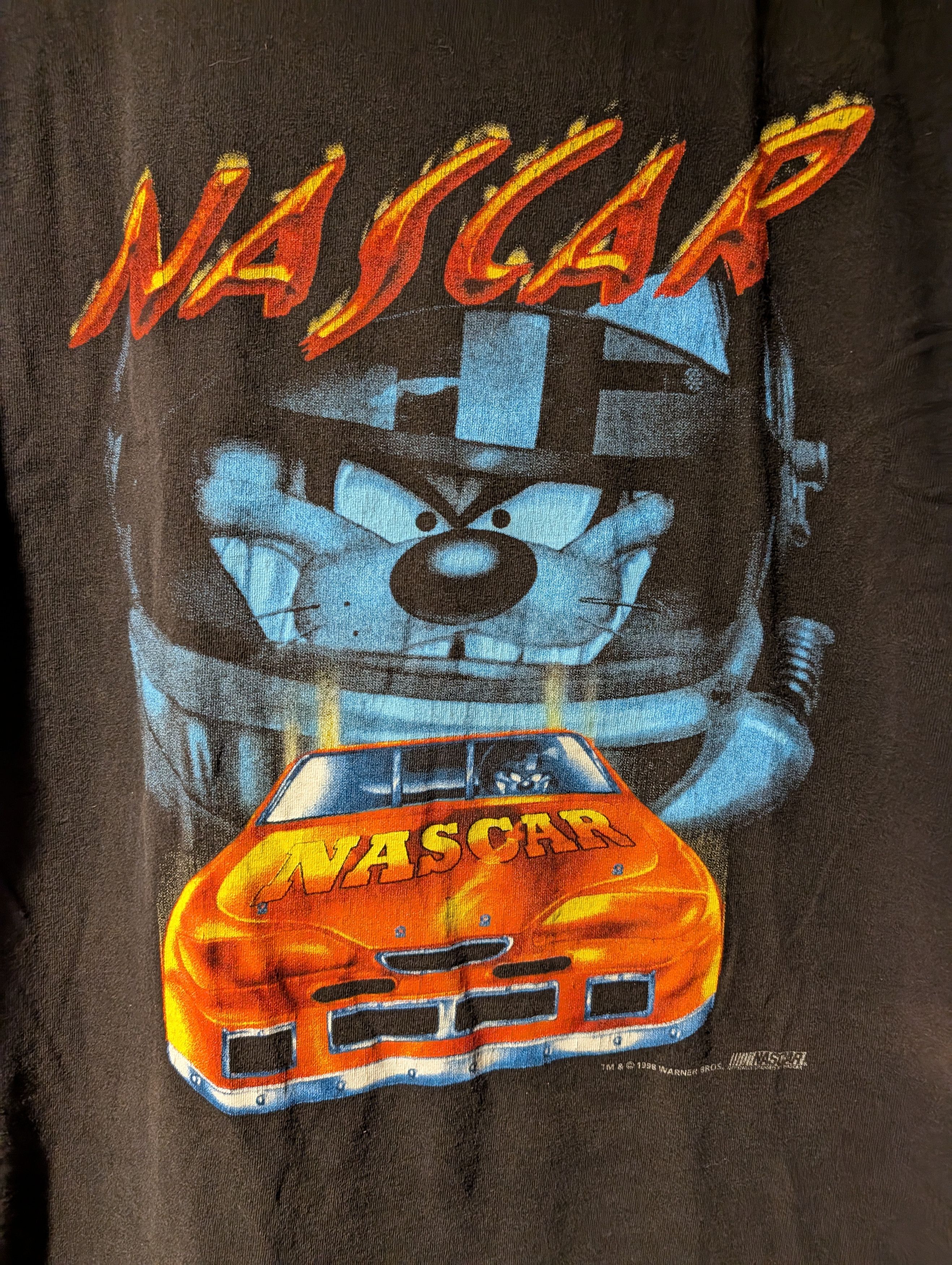 NASCAR Vintage 1998 Looney Tunes Taz Nascar Racing Speedway T-Shirt Size US XL / EU 56 / 4 - 2 Thumbnail