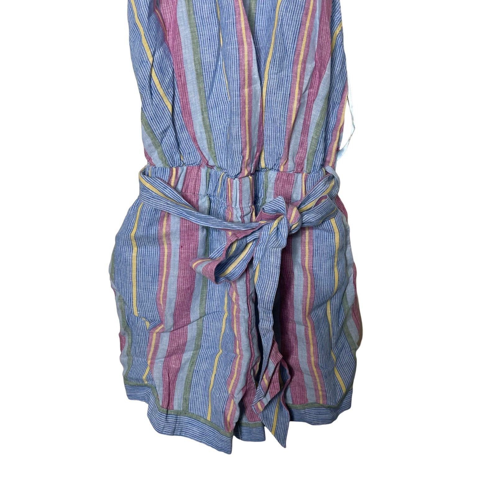 Frame FRAME striped 100% linen romper sz XS Size 24" / US 00 / IT 34 - 4 Thumbnail