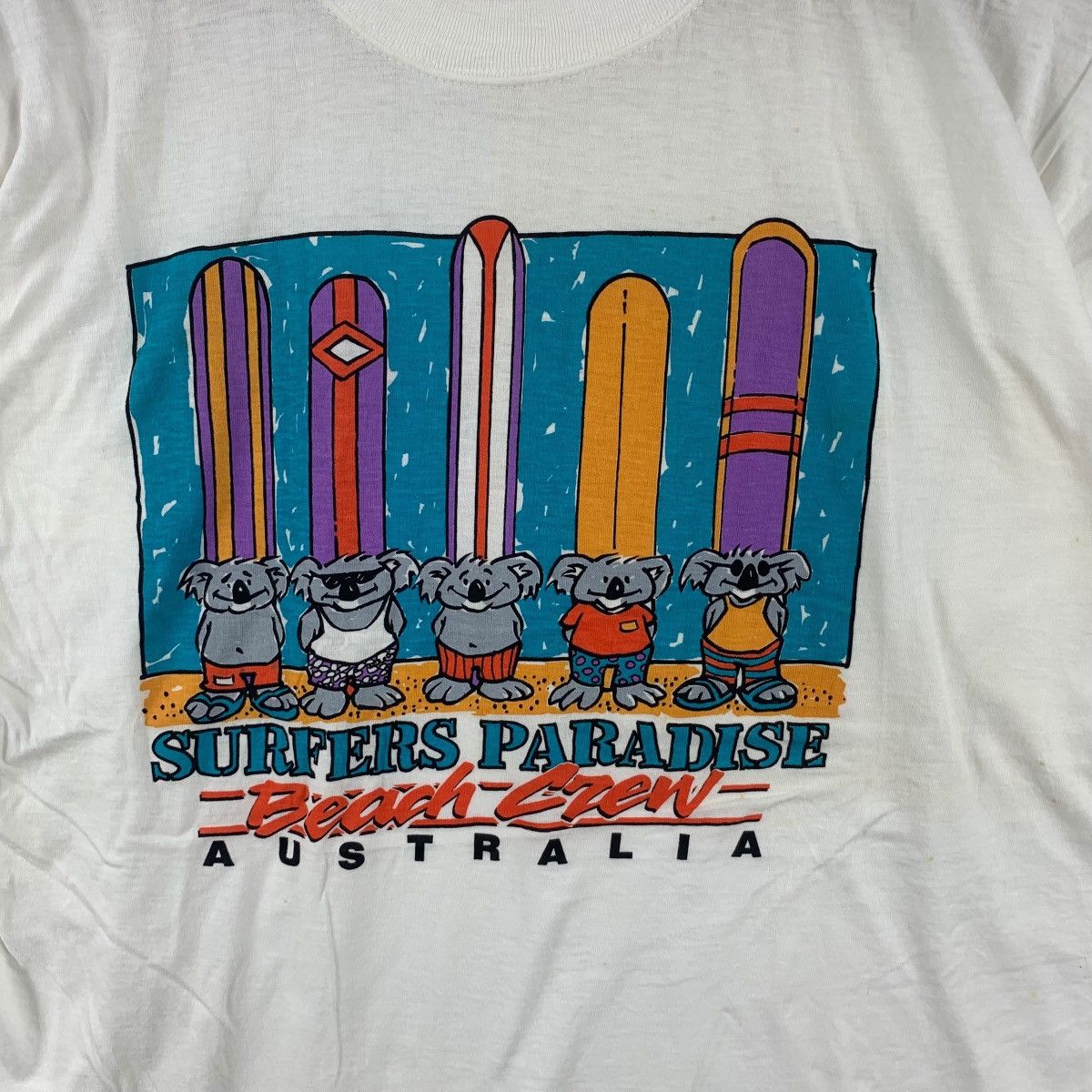 Vintage Vintage SURFERS PARADISE Beach Crew Koala Tee Shirt Top Size L / US 10 / IT 46 - 4 Thumbnail