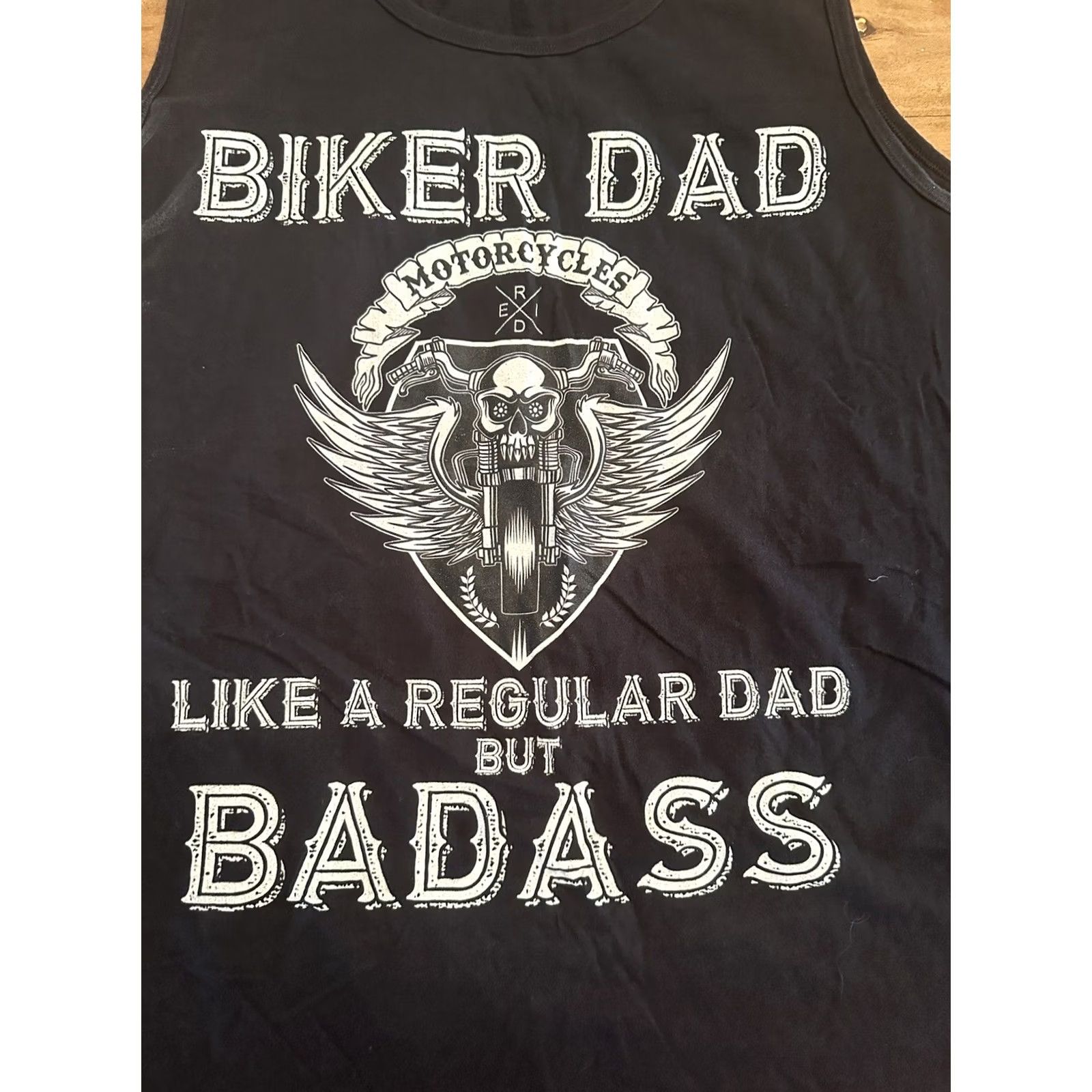 Vintage DAY Biker Tank Top Men’s 2XL Motorcycle Black T-Shirt Shirt Adult Regular Black Mens Biker Dad Like A Regular Dad But Bada76074 90s? Size US XXL / EU 58 / 5 - 2 Thumbnail