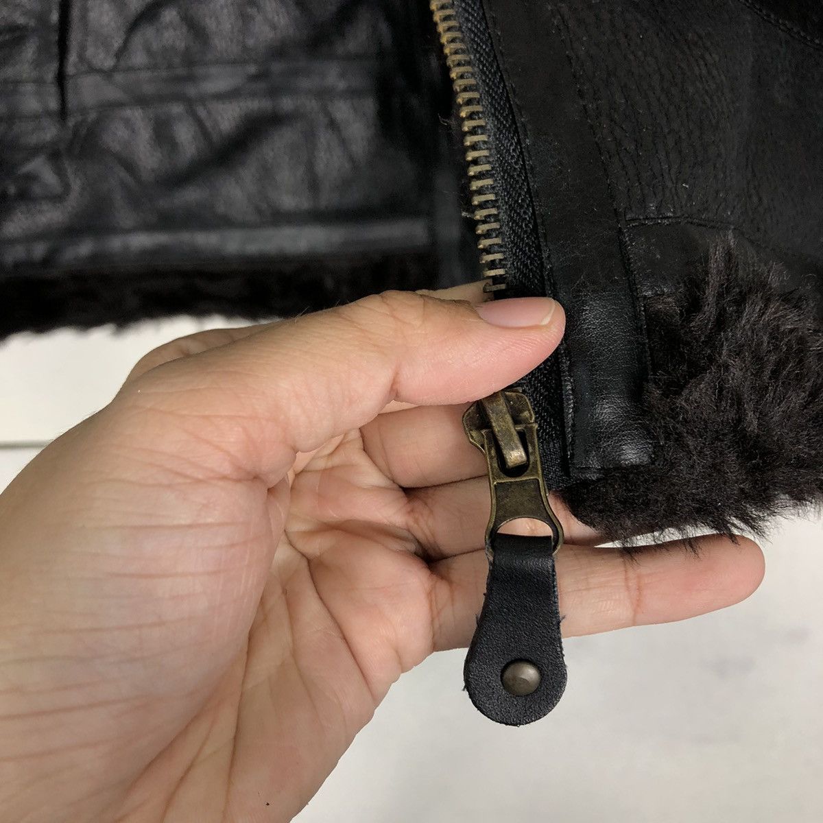 Hysteric Glamour 🔥Vtg Shearling Leather Jacket Mink Fur Lining Body Mane Size US L / EU 52-54 / 3 - 14 Thumbnail