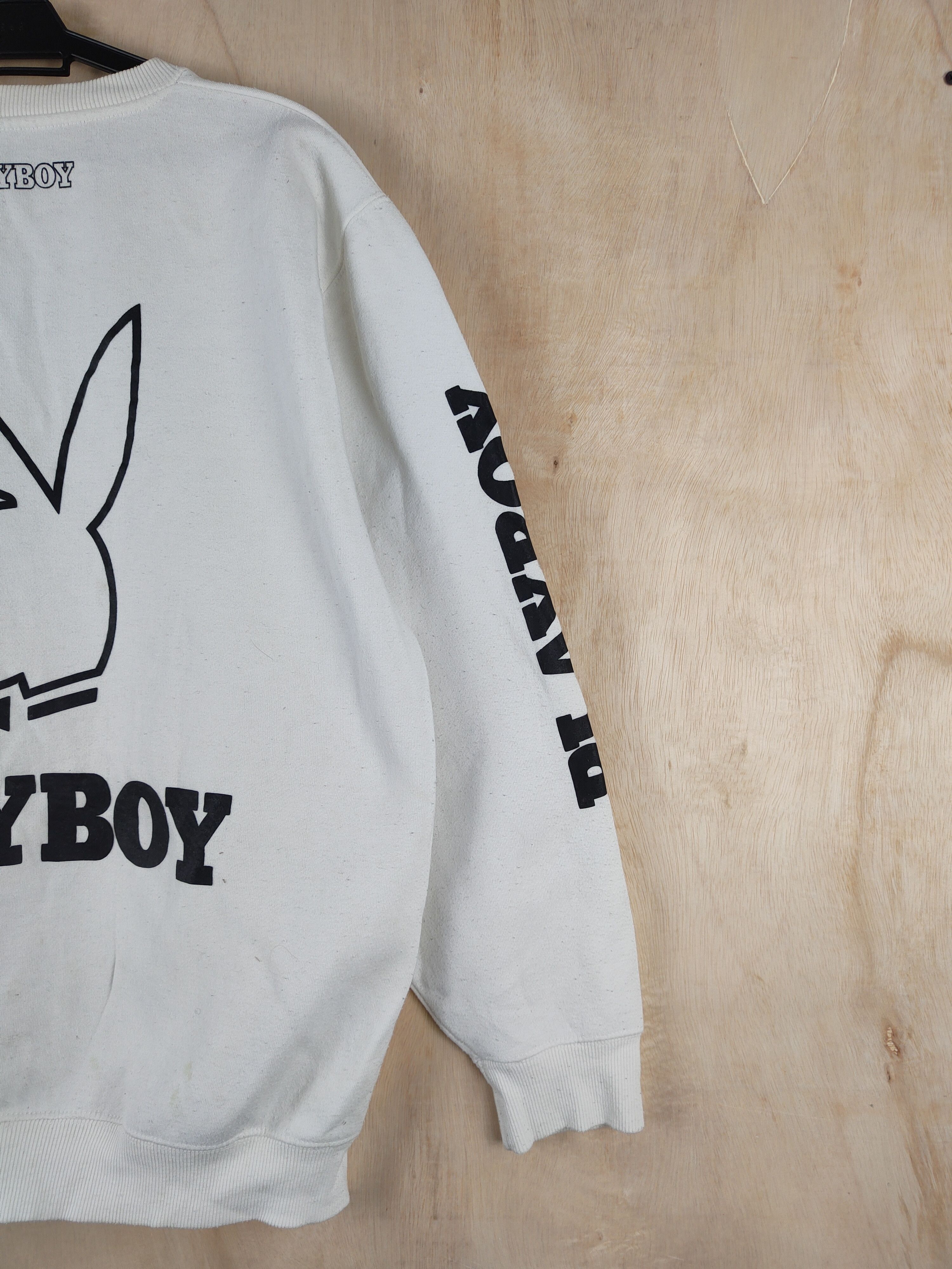 Playboy DL Playboy vintage big logo White Sweatshirts #S2481 Size US L / EU 52-54 / 3 - 3 Thumbnail