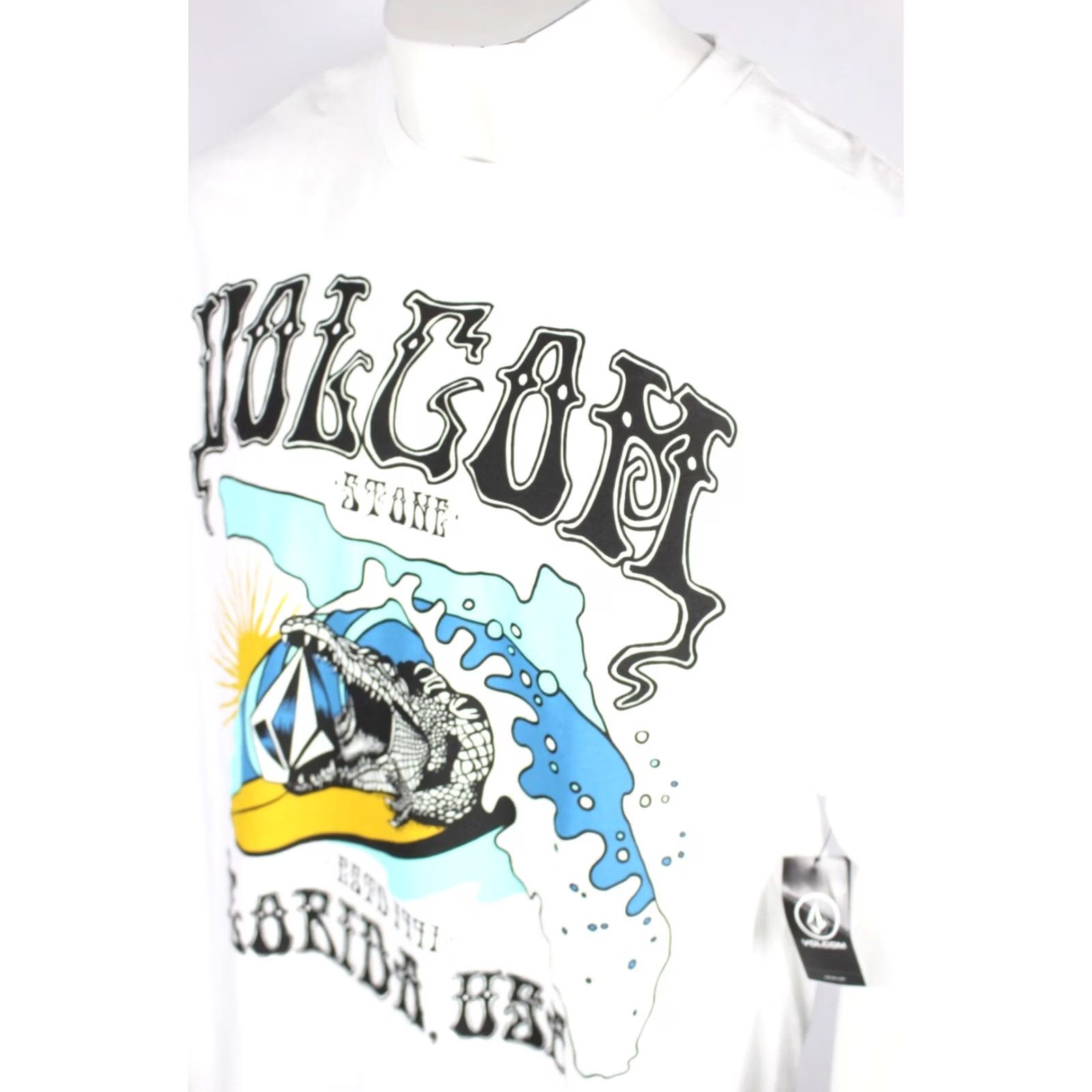 Volcom Volcom Men's Gator Florida Short Sleeve T Shirt 3XL White Graphic Tee Beach Outdoor Crew Neck 100% Cotton Size US XXL / EU 58 / 5 - 3 Thumbnail