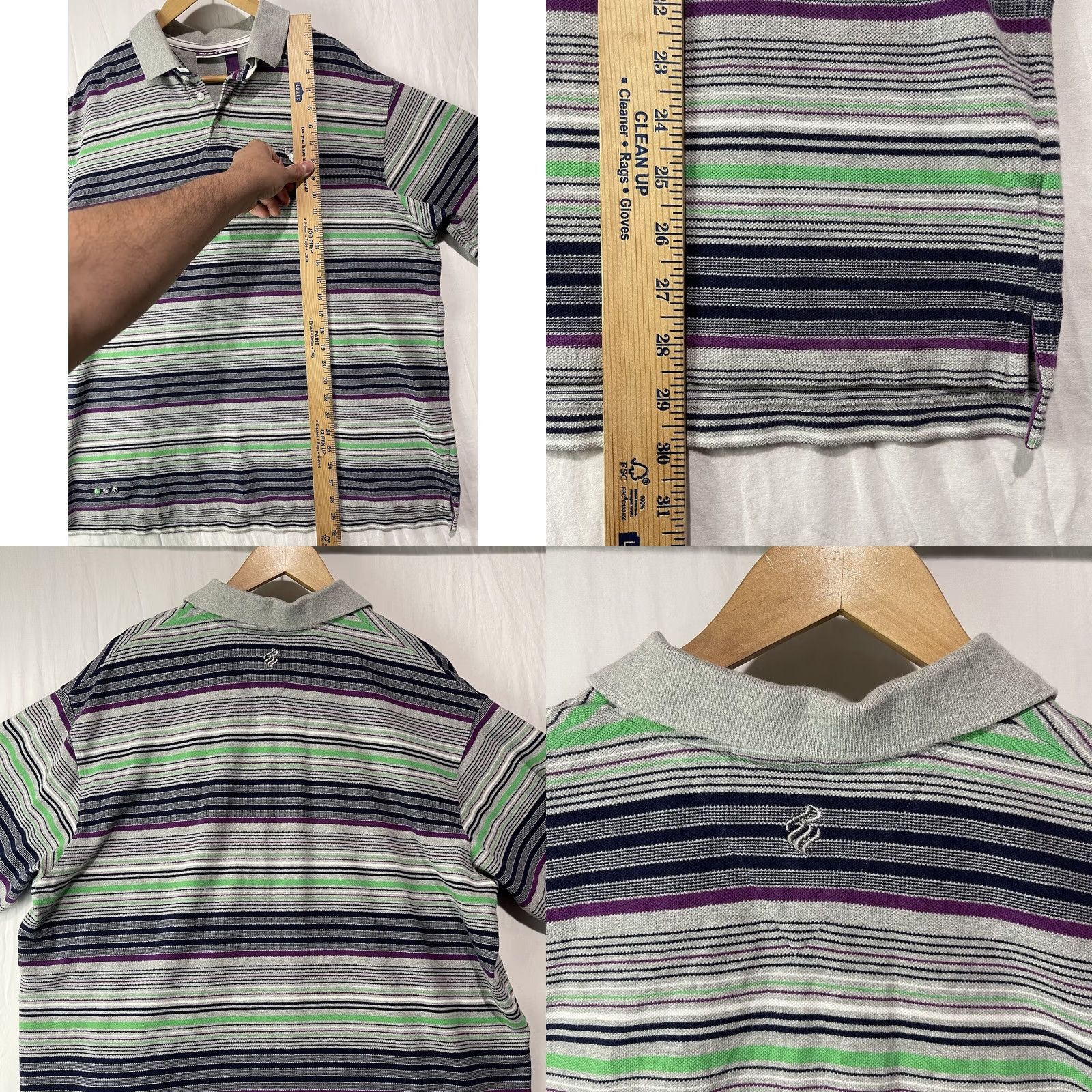 Rocawear VINTAGE Rocawear Polo Shirt Mens XL Gray Green Striped Collared Button Up Logos Polo XL Men Gray Rockawear striped collar logo polo Size US XL / EU 56 / 4 - 8 Thumbnail