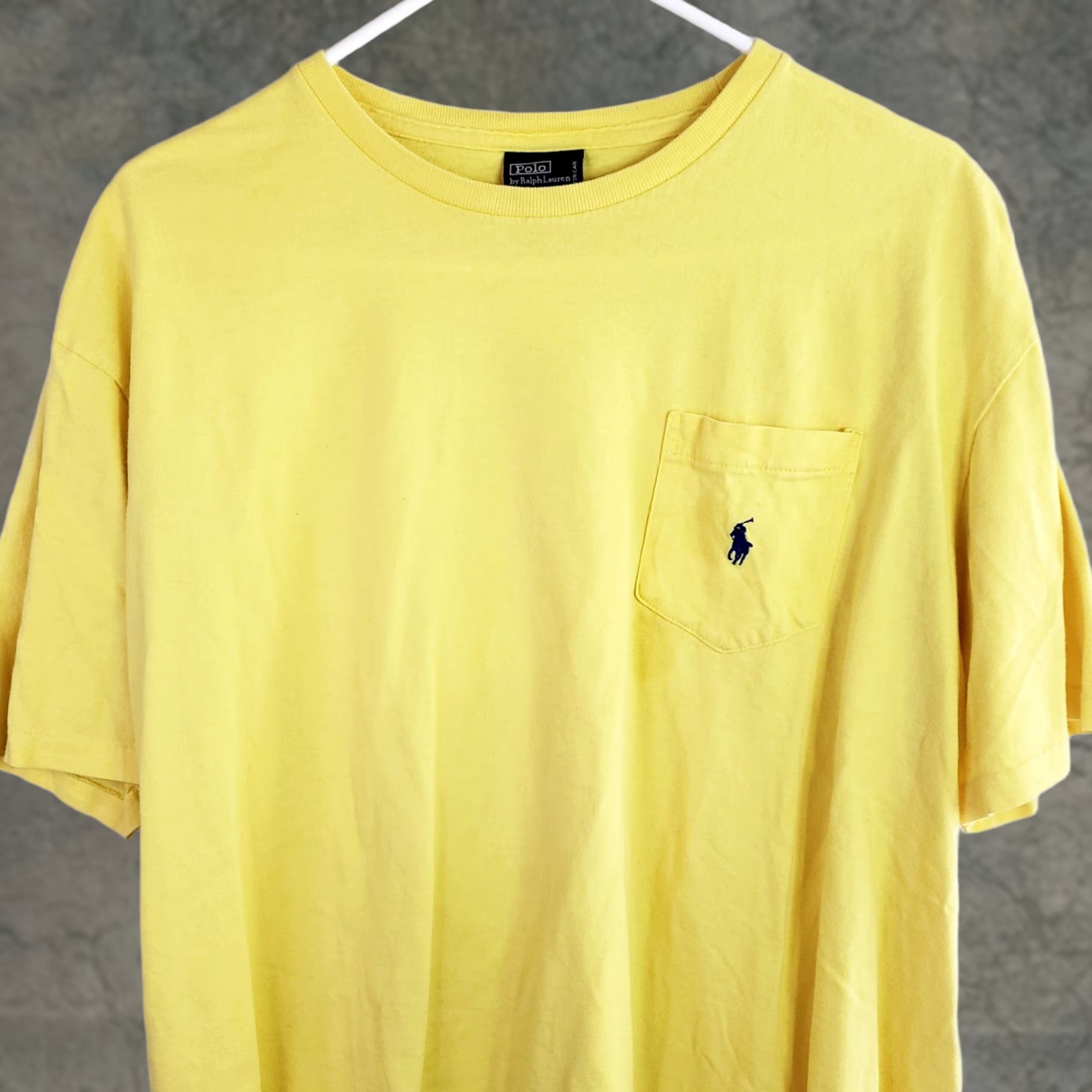 Polo Ralph Lauren VINTAGE Polo Ralph Lauren T-Shirt Yellow Short Sleeve Mens L Cotton Knit Embroidered Logo Classic Fit All Seasons 90s Preppy Golf Mens Size US L / EU 52-54 / 3 - 1 Thumbnail