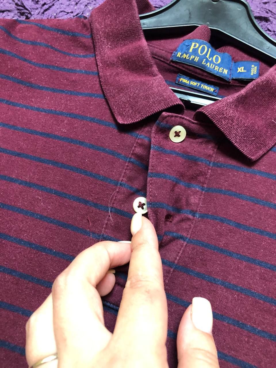 Polo Ralph Lauren Vintage Polo Ralph Lauren Pima Soft Touch Striped Polo XL Size US XL / EU 56 / 4 - 8 Thumbnail