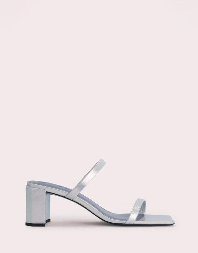 By Far o1mle1224 Leather Mules in Silver Size US 8 / IT 38 - 1 Thumbnail