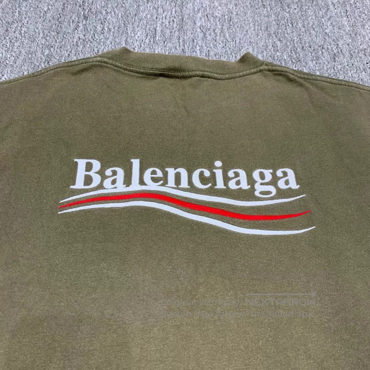 Balenciaga balenciaga green embroidered short sleeve shirt. Size US M / EU 48-50 / 2 - 9 Thumbnail