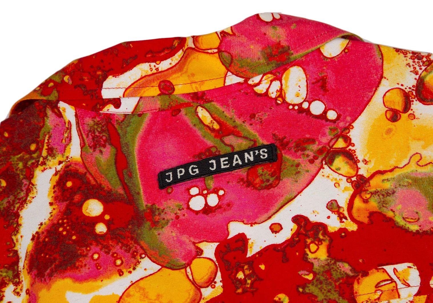 Jean Paul Gaultier Psychedelic Print Rayon Short Sleeve Shirt Red Multi M Size US M / EU 48-50 / 2 - 13 Thumbnail