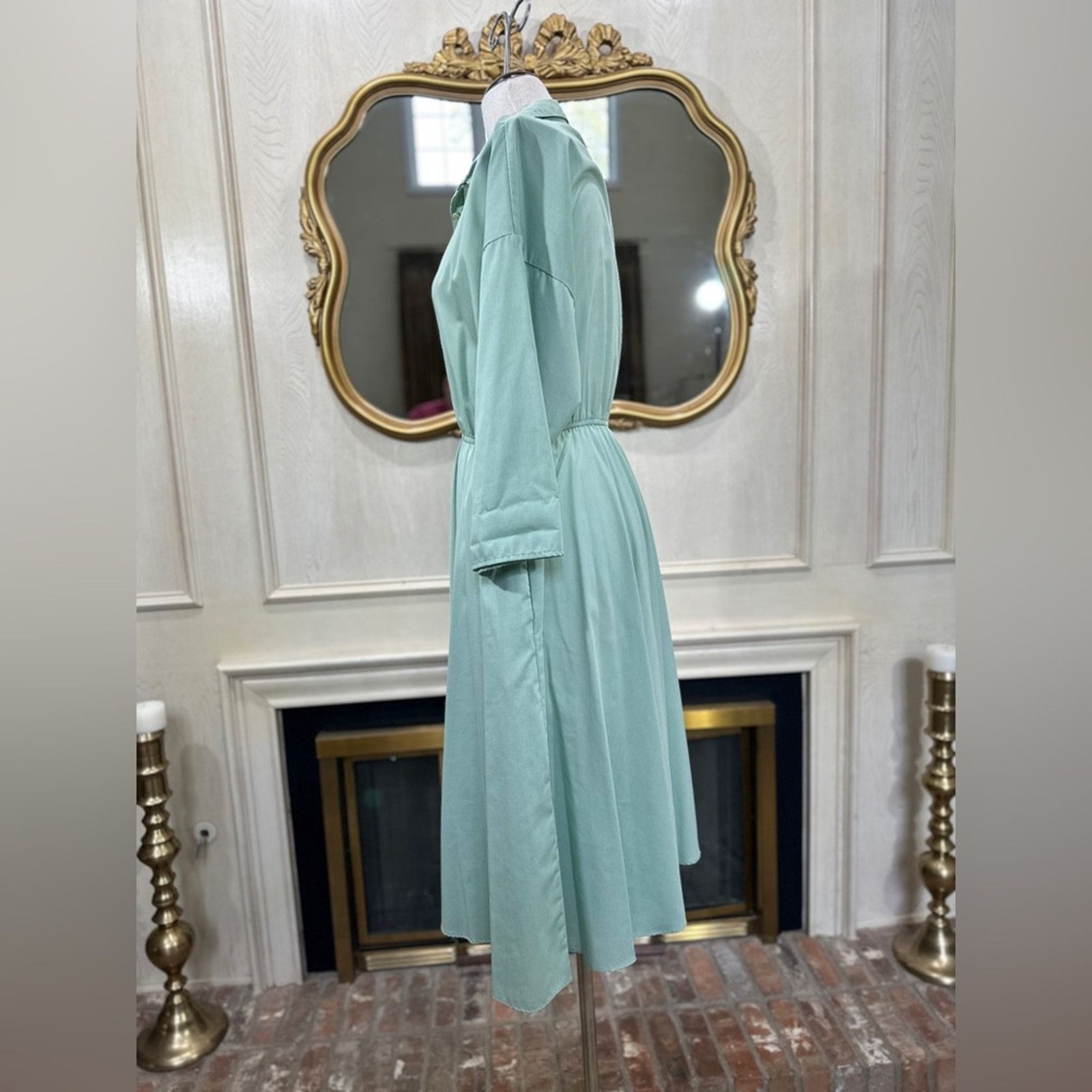 Vintage Vintage 80s Mint Green Dress – The American Shirt Dress Size S / US 4 / IT 40 - 2 Thumbnail