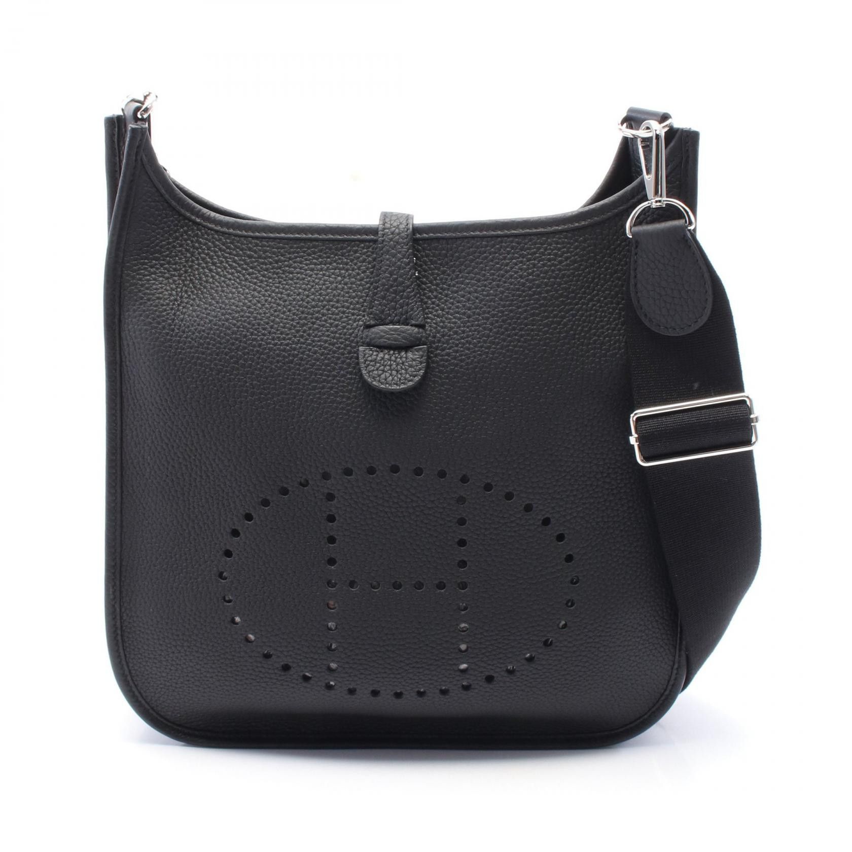 Hermes Hermes Evelyne 3 Taurillon Clemence Shoulder Bag Leather Shoulder Bag Stamp U (2022) in Black, Women's