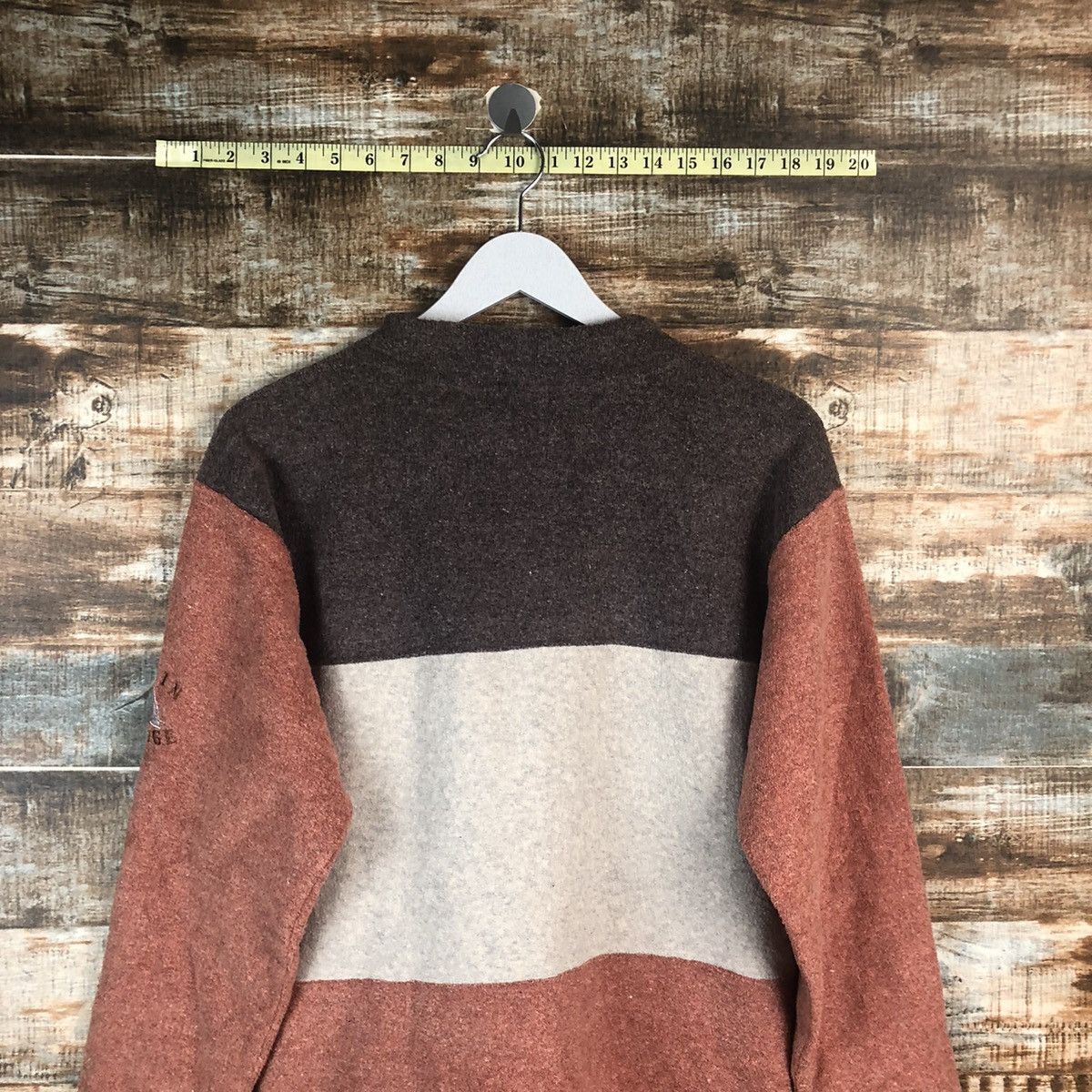 Homespun Knitwear × Japanese Brand × OVER THE STRiPES Messange Board Stripe Browm Knitwear #A2268 Size M / US 6-8 / IT 42-44 - 14 Thumbnail