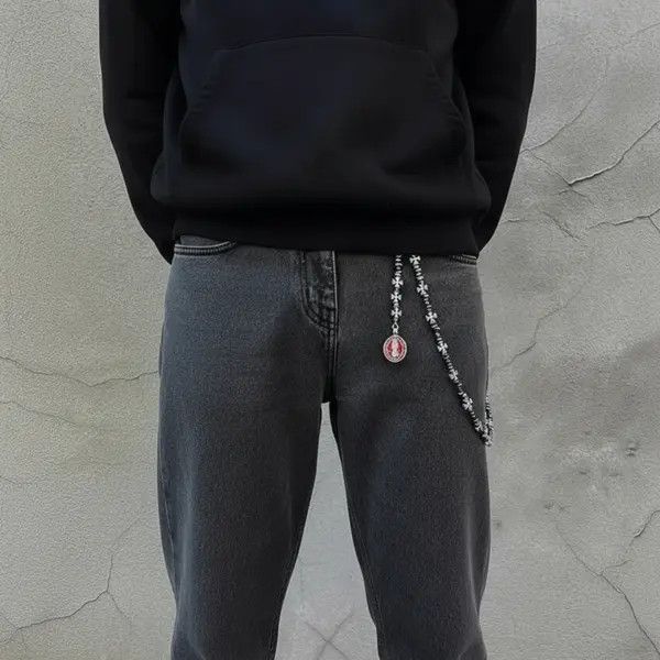 Jewelry Metal Cross Wallet Chain,Y2K Jeans Chain,Gothic Pants Chain Size ONE SIZE - 2 Thumbnail