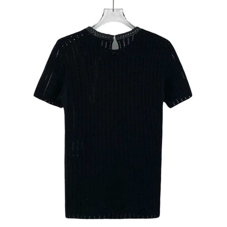 Louis Vuitton Louis Vuitton Black Patchwork Woven Cutout Crew Neck Short Size US M / EU 48-50 / 2 - 2 Thumbnail
