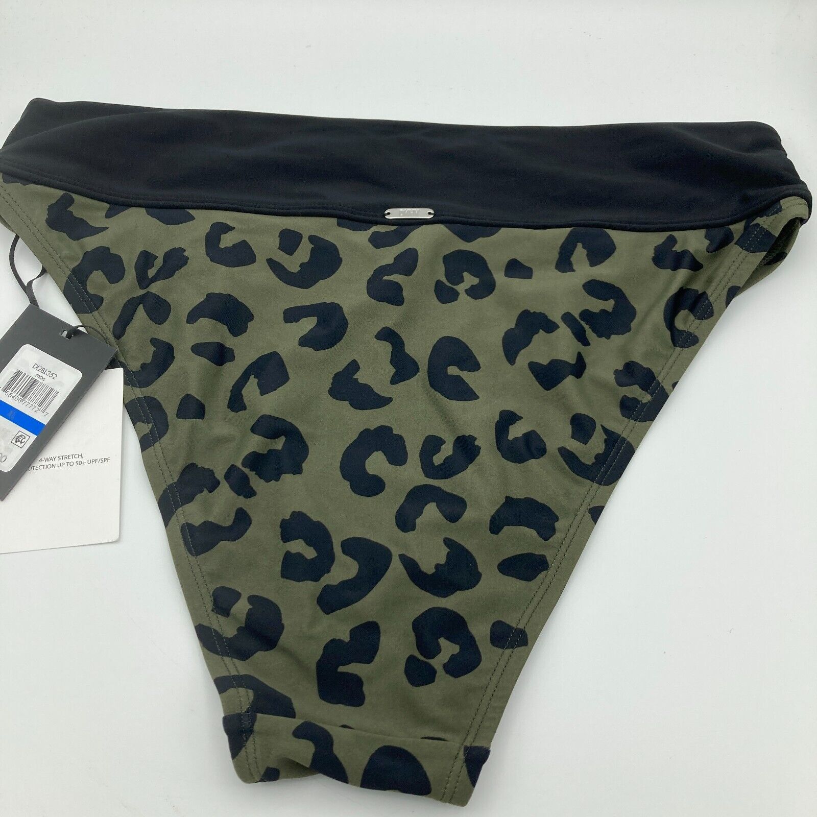 DKNY DKNY Animal Print High Waist Bikini Bottom Swimsuit XL Green Size ONE SIZE - 12 Thumbnail