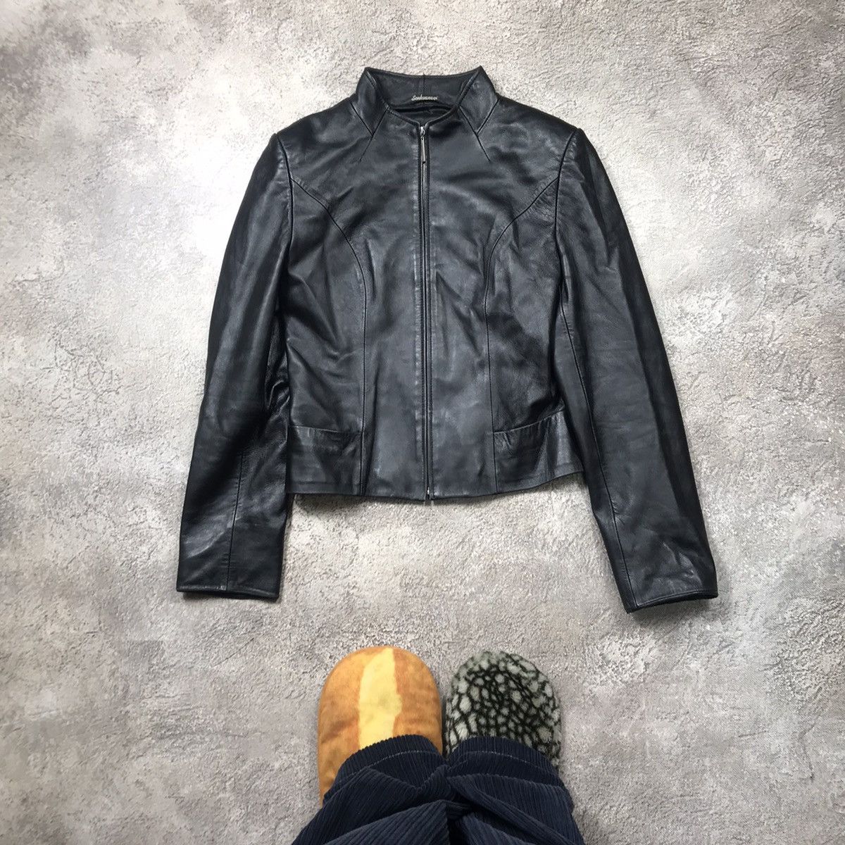 Genuine Leather Vintage Y2K Black Leather Jacket Streetwear Grunge Boxy S Size S / US 4 / IT 40 - 1 Thumbnail
