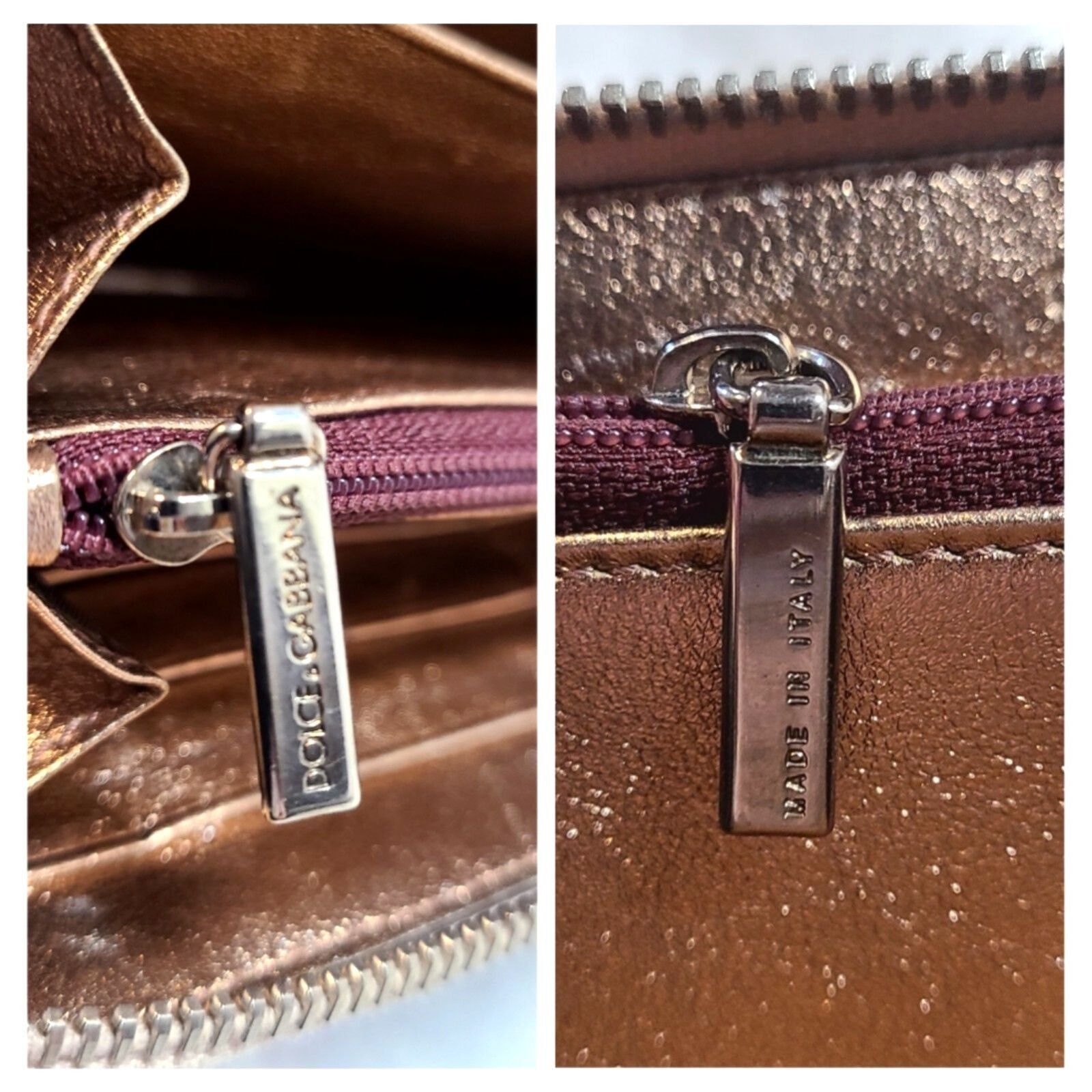 Dolce & Gabbana Dolce & Gabbana RARE Rose Gold Leather Ruffle Zippy Wallet Size ONE SIZE - 10 Thumbnail