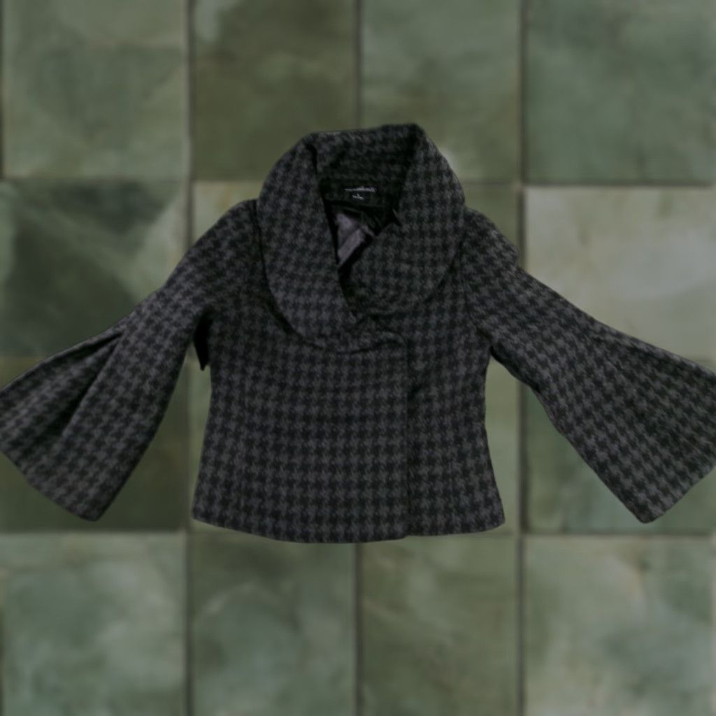 Willi Smith Willi Smith Women’s Jacket Short Black Houndstooth Preppy 6 All Seasons Casual Office Size M / US 6-8 / IT 42-44 - 1 Thumbnail