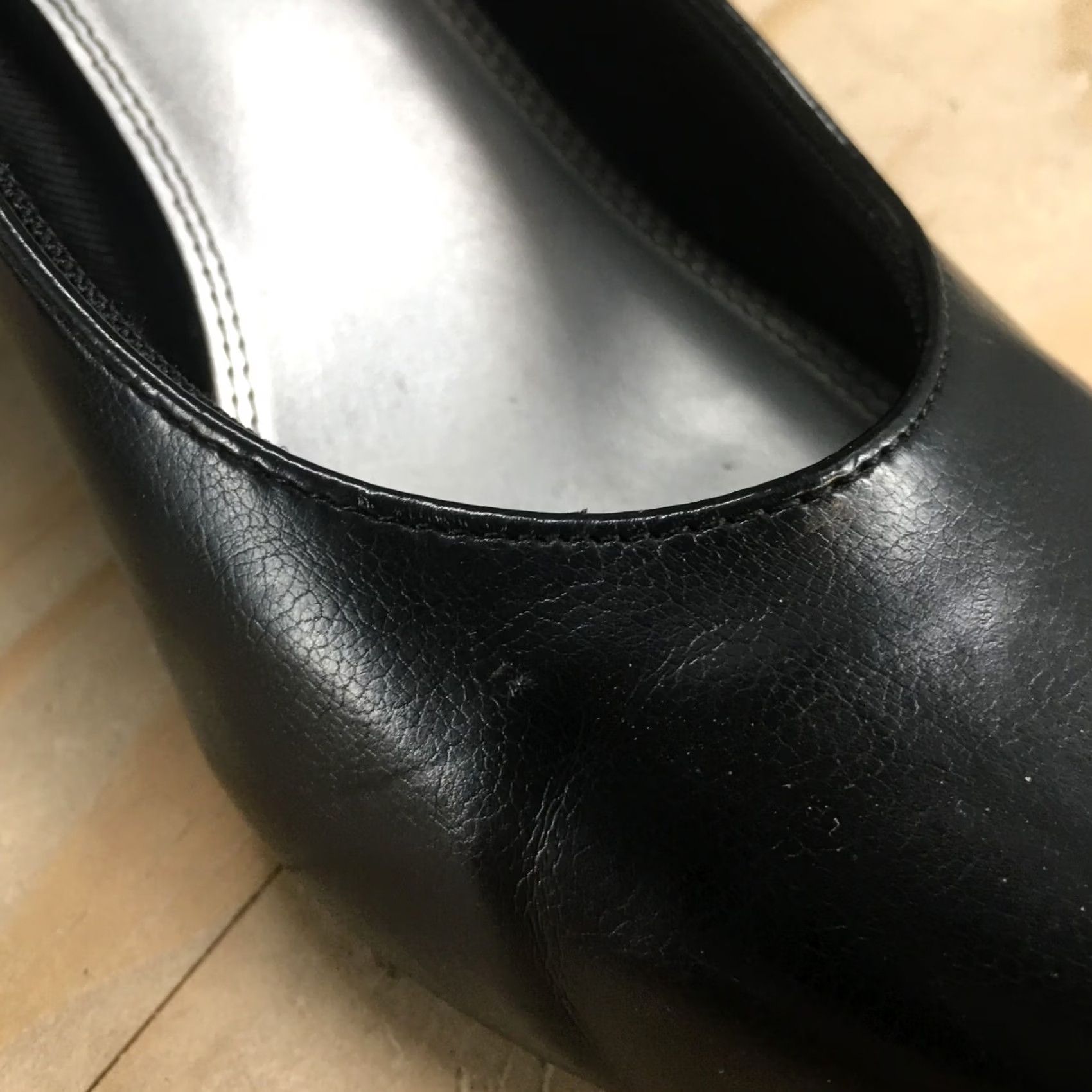Vintage LifeStride Heels Womens 8.5M Klarissa Pump Black Leather Pointed Toe Casual Pump Mens? Nope Size US 9 / IT 39 - 5 Thumbnail