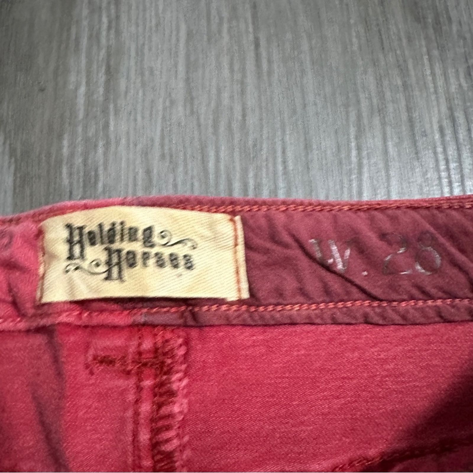 Anthropologie Anthropologie Holding Horses Faded Red Pink Denim Jean Skirt Size 28" / US 6 / IT 42 - 3 Thumbnail