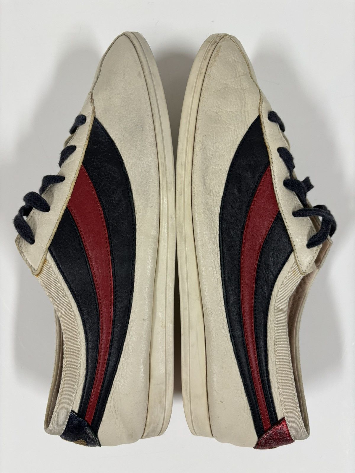 Designer × Gucci × Paolo Gucci FALACER Web Hebron Leather Stripe Low-Top Sneakers Trainers Size US 7.5 / EU 40-41 - 8 Thumbnail