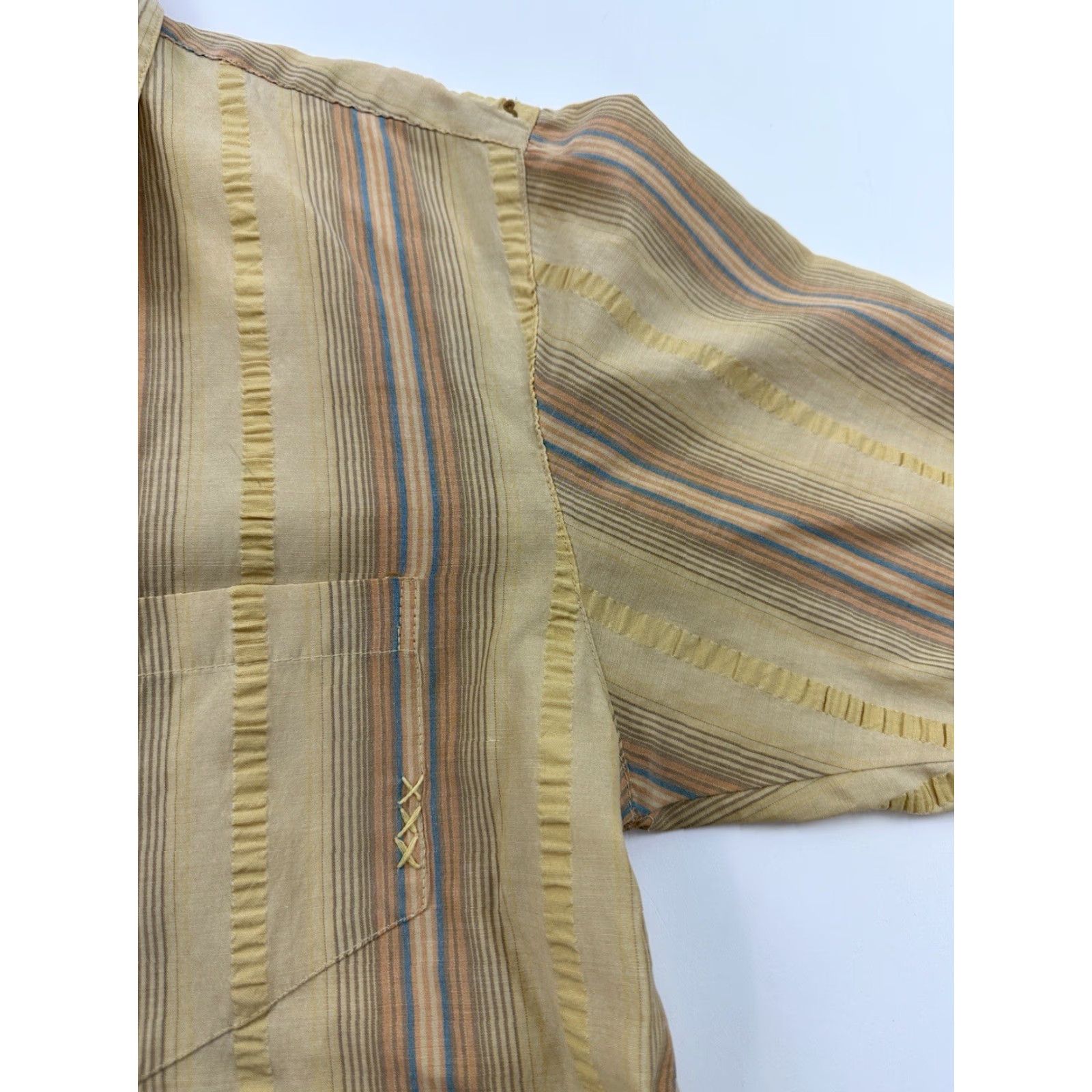 Prana Prana Shirt Mens L Yellow Brown Striped Short Sleeve Button-Up Multicolor Pattern Casual Men’s Shirt Size US L / EU 52-54 / 3 - 3 Thumbnail