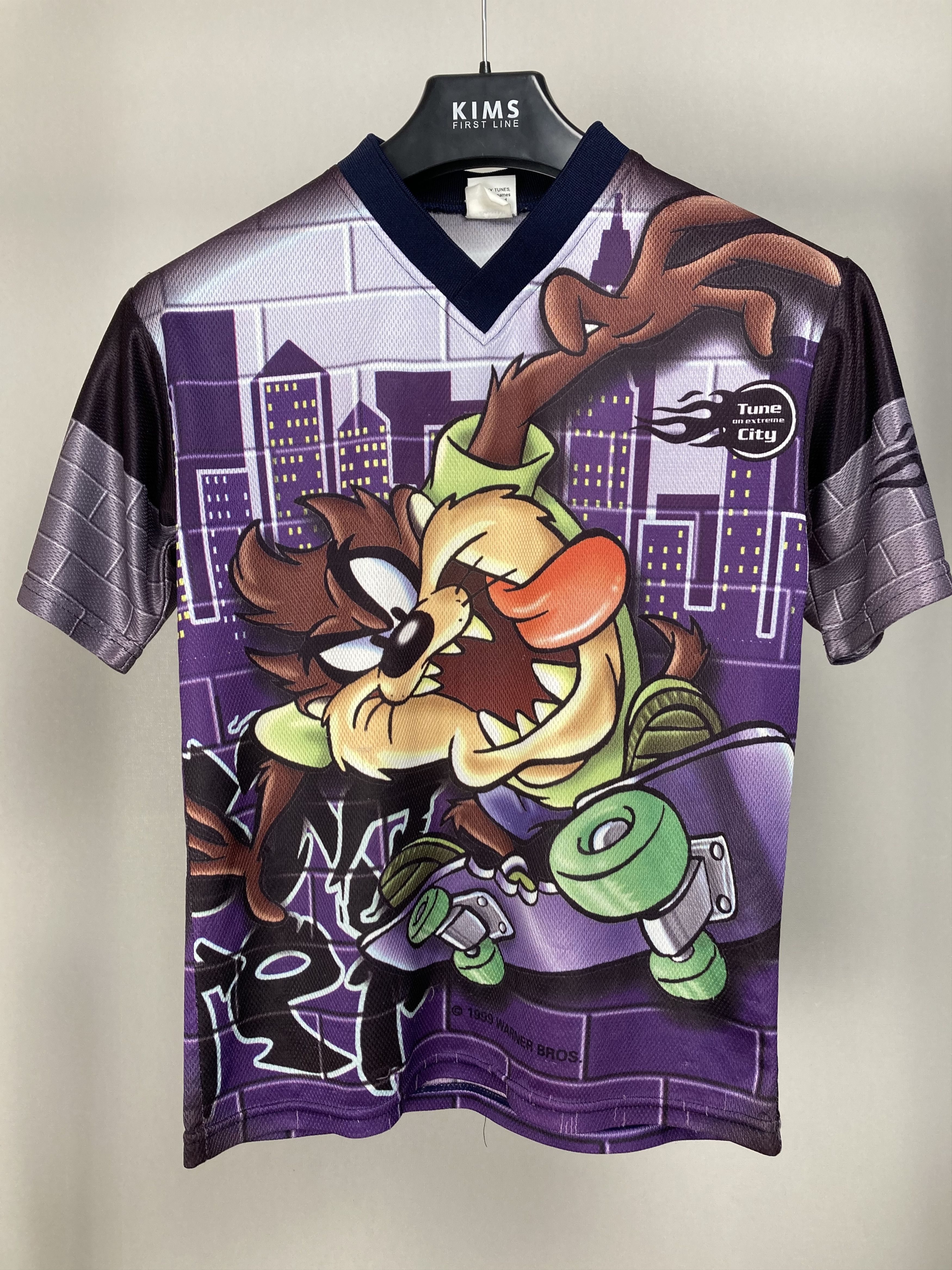 Cartoon Network 90s Taz City Skateboarding Over Print Cartoon Pattern Shirt Size US XXS / EU 40 - 2 Thumbnail