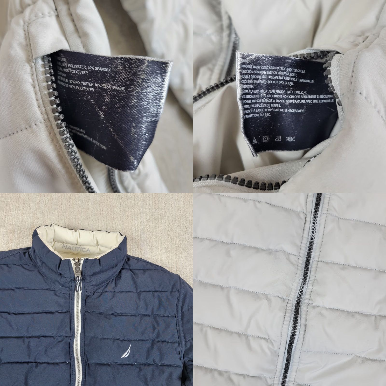 Nautica Nautica Reversible Puffer Jacket Mens L Multicolor Zip Full Lightweight Quilted Winter Fall Size US L / EU 52-54 / 3 - 8 Thumbnail