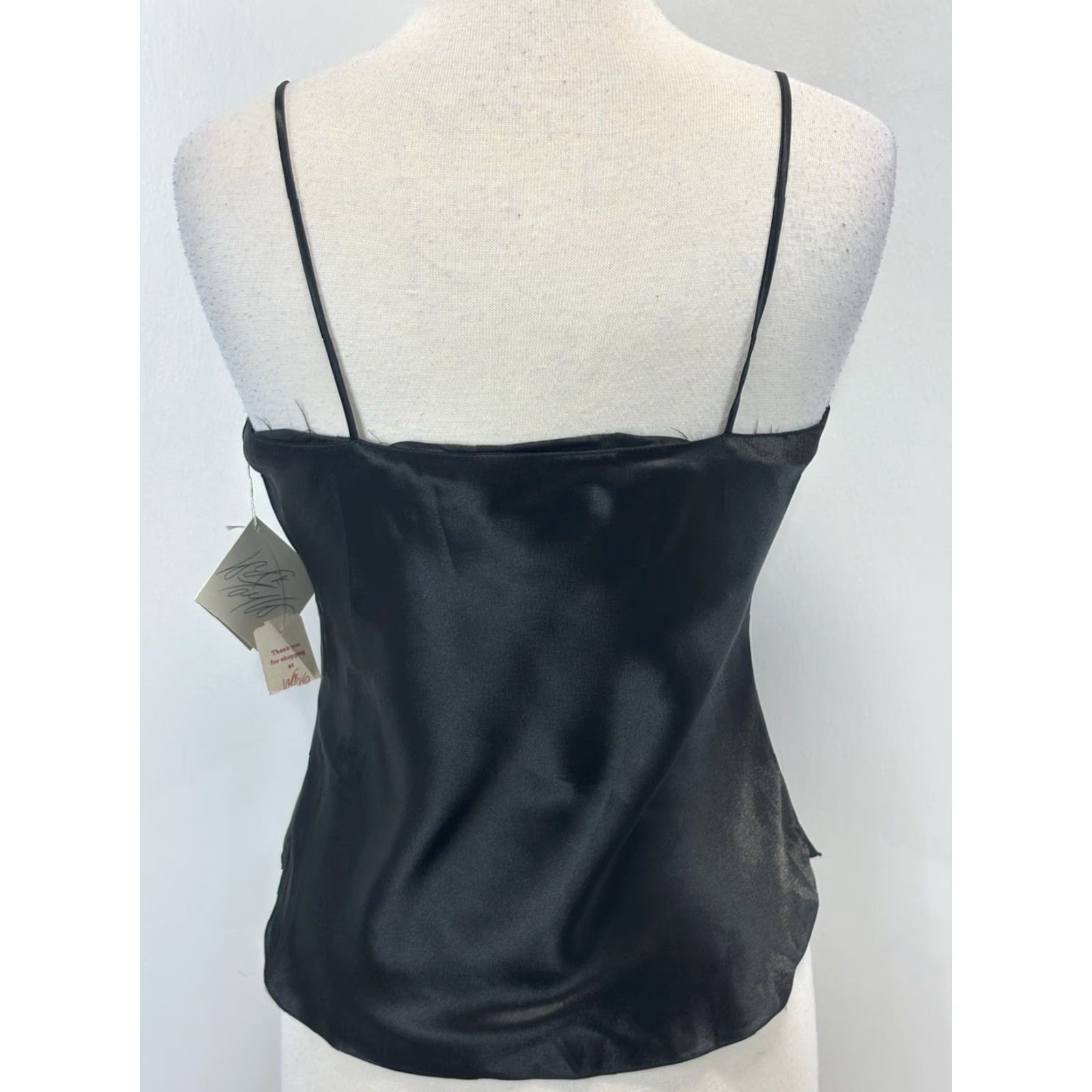 Lord & Taylor VINTAGE NEW! Lord & Taylor Satin Cami Tank Top Sz Medium Women’s Black Size M / US 6-8 / IT 42-44 - 3 Thumbnail