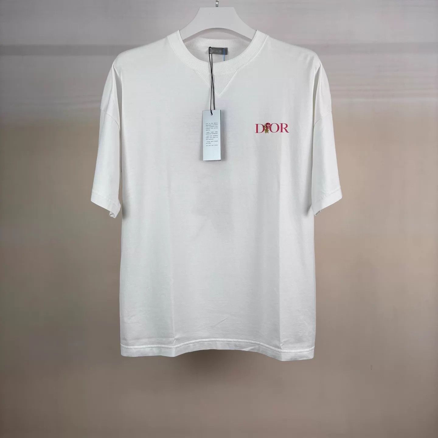 Dior Dior Logo & Rose Embroidered SS T S Italian Cotton Size US S / EU 44-46 / 1 - 1 Thumbnail