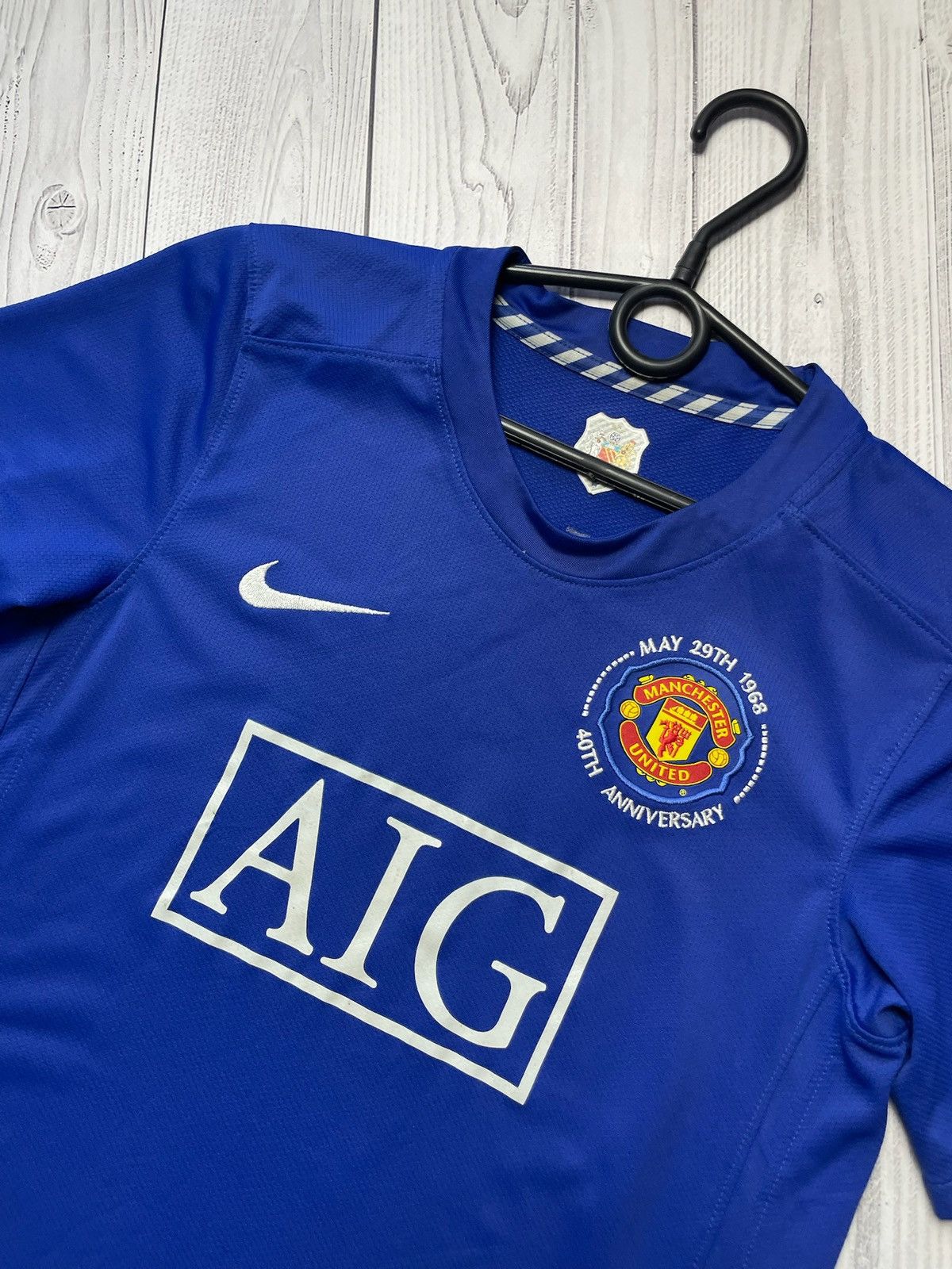 Nike × Vintage Vintage Nike Manchester United soccer jersey size Xs blue Size US XS / EU 42 / 0 - 2 Thumbnail