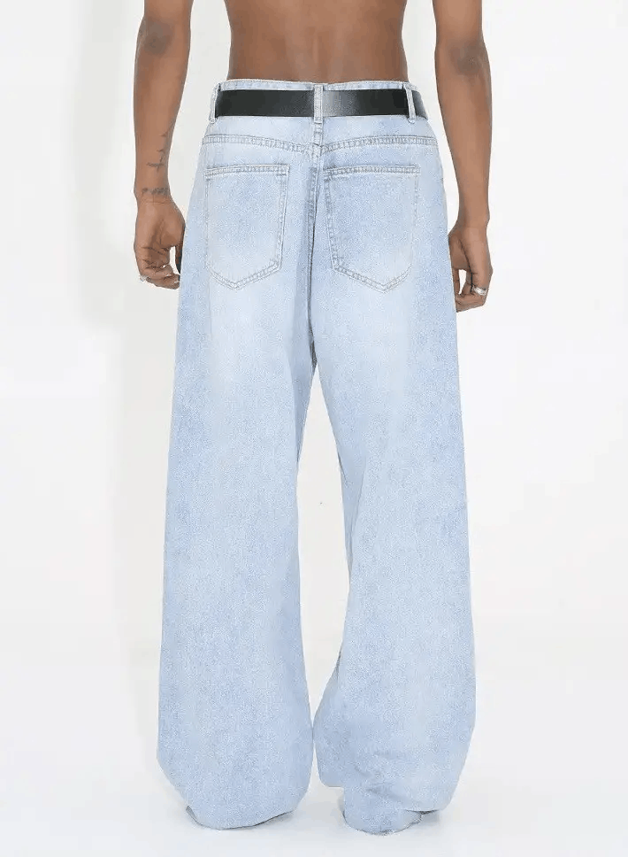 Jean × Vintage Washed distressed loose baggy jeans y2k Size US 28 / EU 44 - 3 Thumbnail