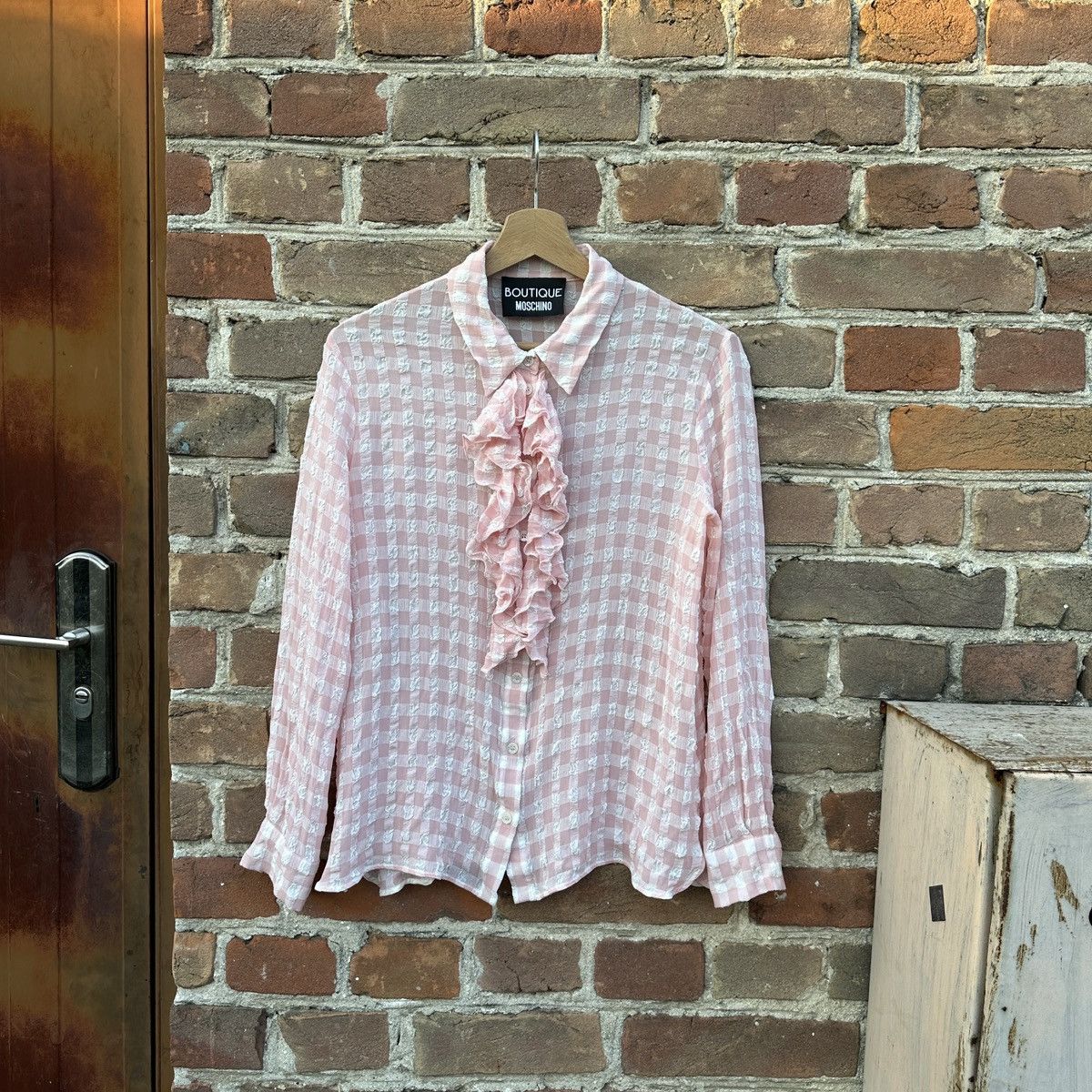 Boutique Moschino Boutique Moschino Ruffle Button Up Shirt Frill Vintage Rare Size M / US 6-8 / IT 42-44 - 2 Thumbnail