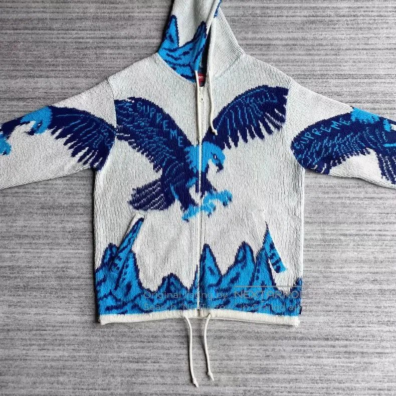Supreme Supreme Eagle Knit Hoodie Jacket. Size US M / EU 48-50 / 2 - 2 Thumbnail