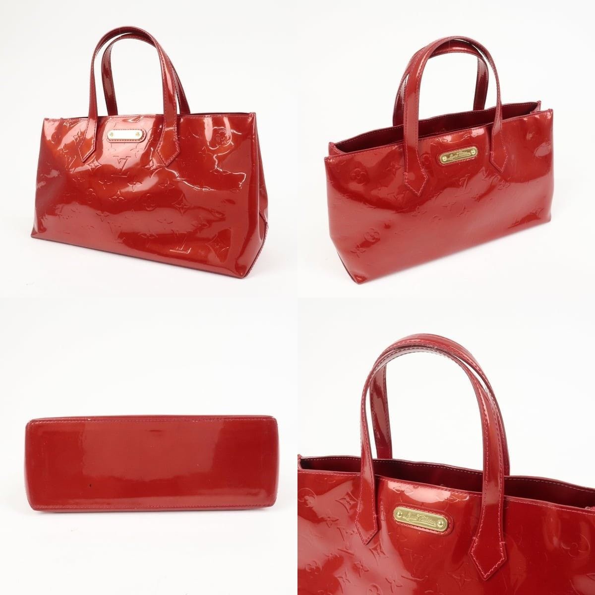 Louis Vuitton Louis Vuitton Monogram Vernis Wilshire PM Tote Red Size ONE SIZE - 3 Thumbnail