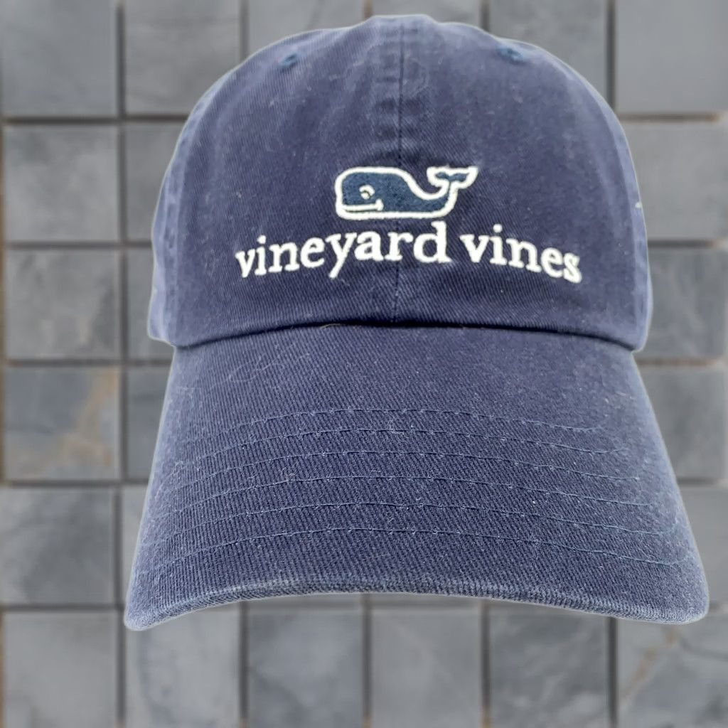 Vineyard Vines Vineyard Vines Hat Cap Strap Back Embroidered Whale Classic Preppy Mens Blue One Size Size ONE SIZE - 1 Thumbnail