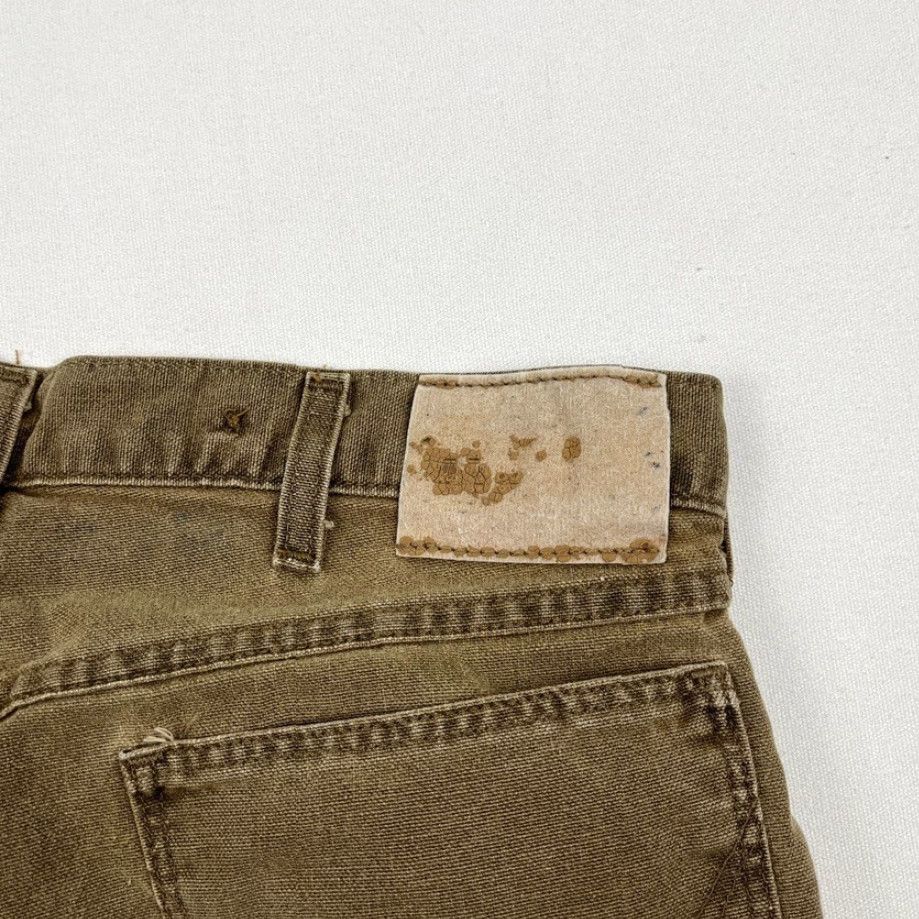 Wrangler VTG Wrangler Pants Mens 32x30 Brown Canvas 5-Pocket Seam Reinforced Knee Outdoor 90s Regular Mens Size US 32 / EU 48 - 3 Thumbnail