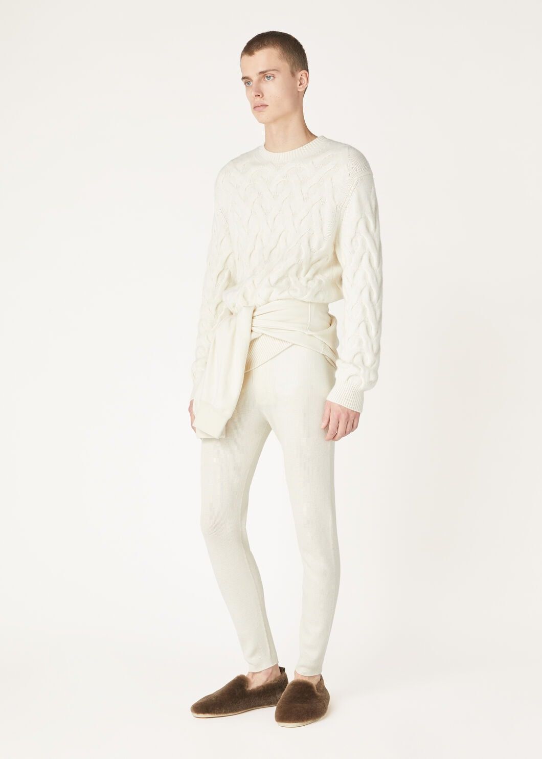 Loro Piana o1w1db10725 FAO4550 Cocooning Pant in White Size US 40 / EU 56 - 2 Thumbnail