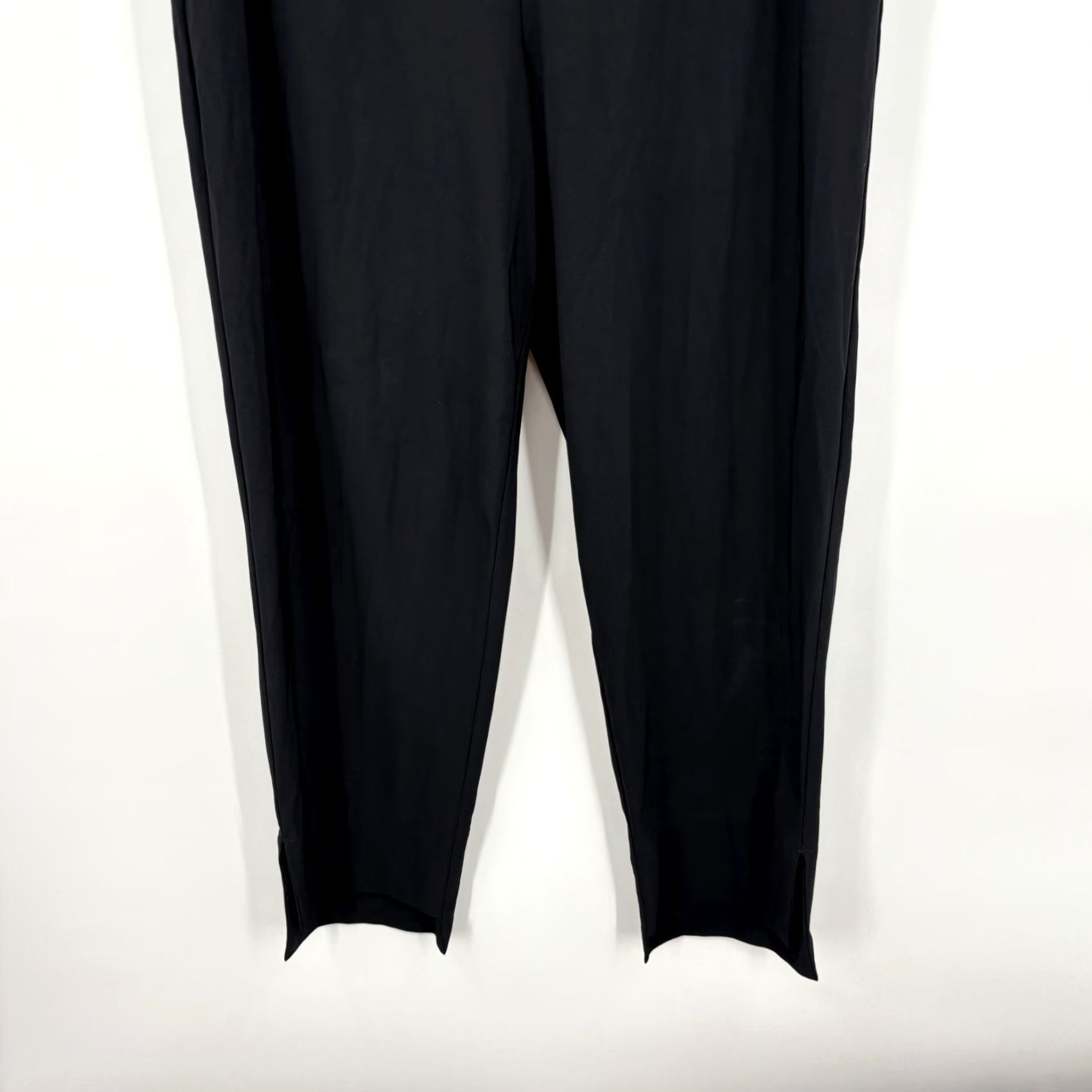 Vintage Aday Dress Pants Women M Straight High Rise Comfort Tech Office Pants Black Nylon Spandex Crepe Stretch Size 32" / US 10 / IT 46 - 4 Thumbnail