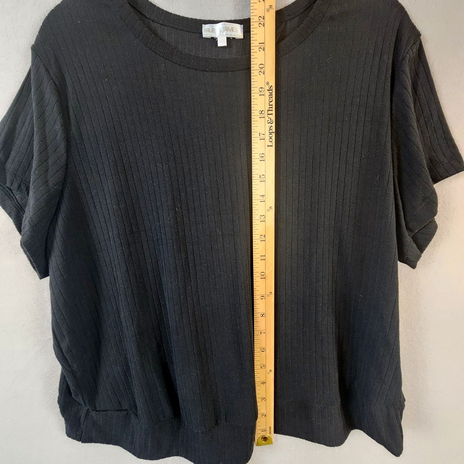 Other Riley & James Tie-Back Top Women 3X Black Short Sleeve Size 3XL / US 20-22 - 7 Thumbnail
