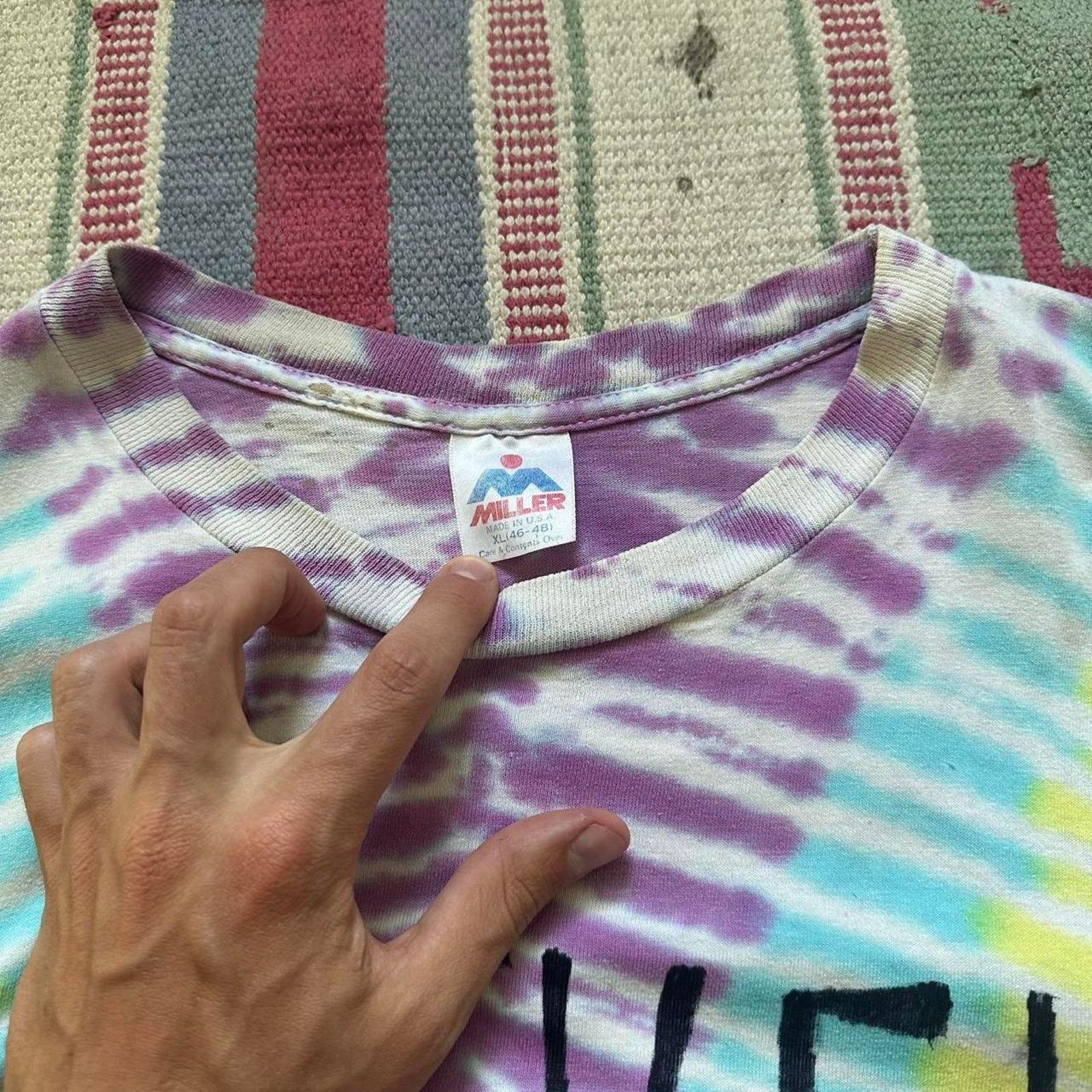 Other × Vintage RARE VINTAGE 90S HAPPY HOCKEY PEACE CUSTOM TIE DYE SHIRT Size US XL / EU 56 / 4 - 4 Thumbnail