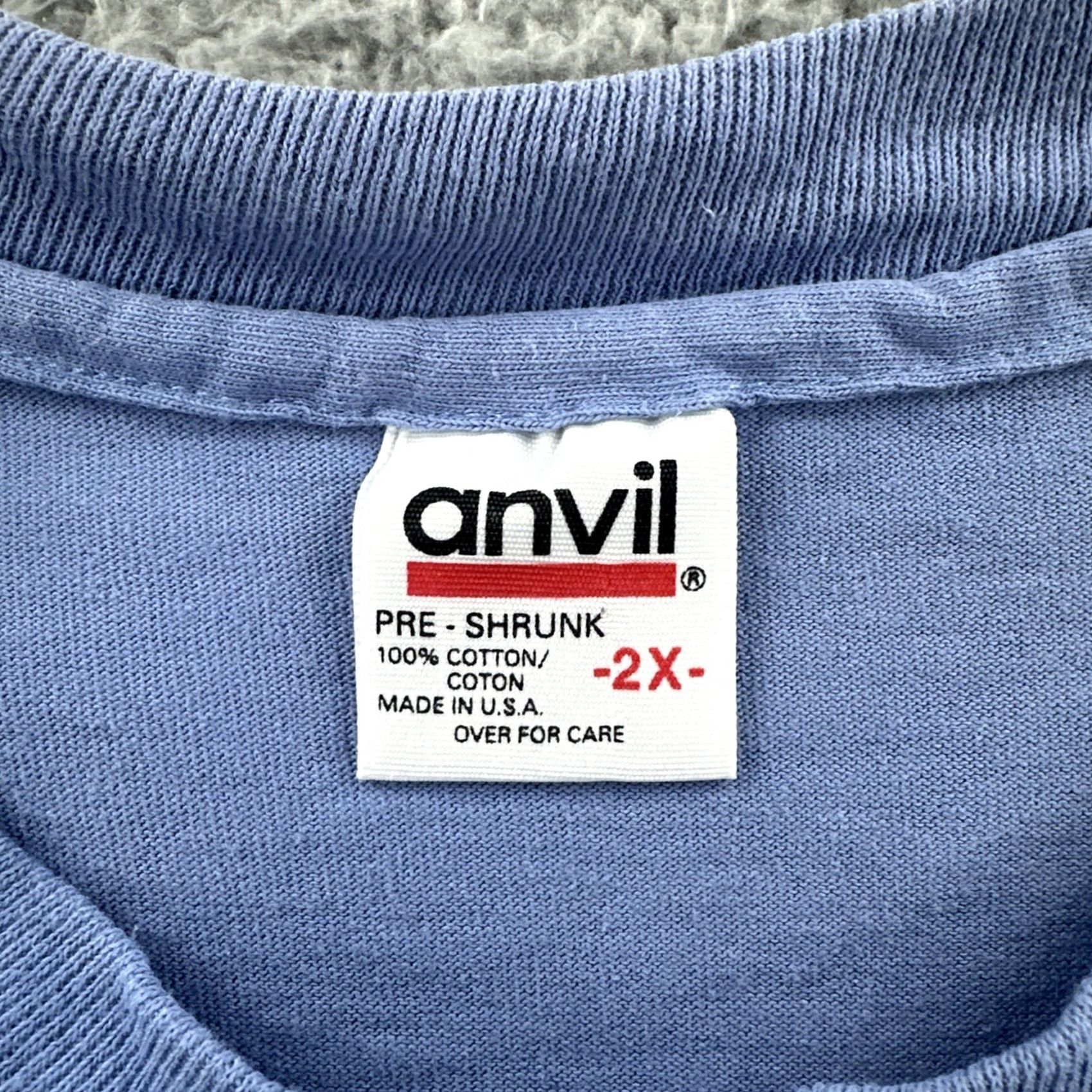 Anvil VINTAGE Anvil T-Shirt 2XL Purple Short Sleeve Crew Neck USA Flower Print Men والش Size US XXL / EU 58 / 5 - 7 Thumbnail