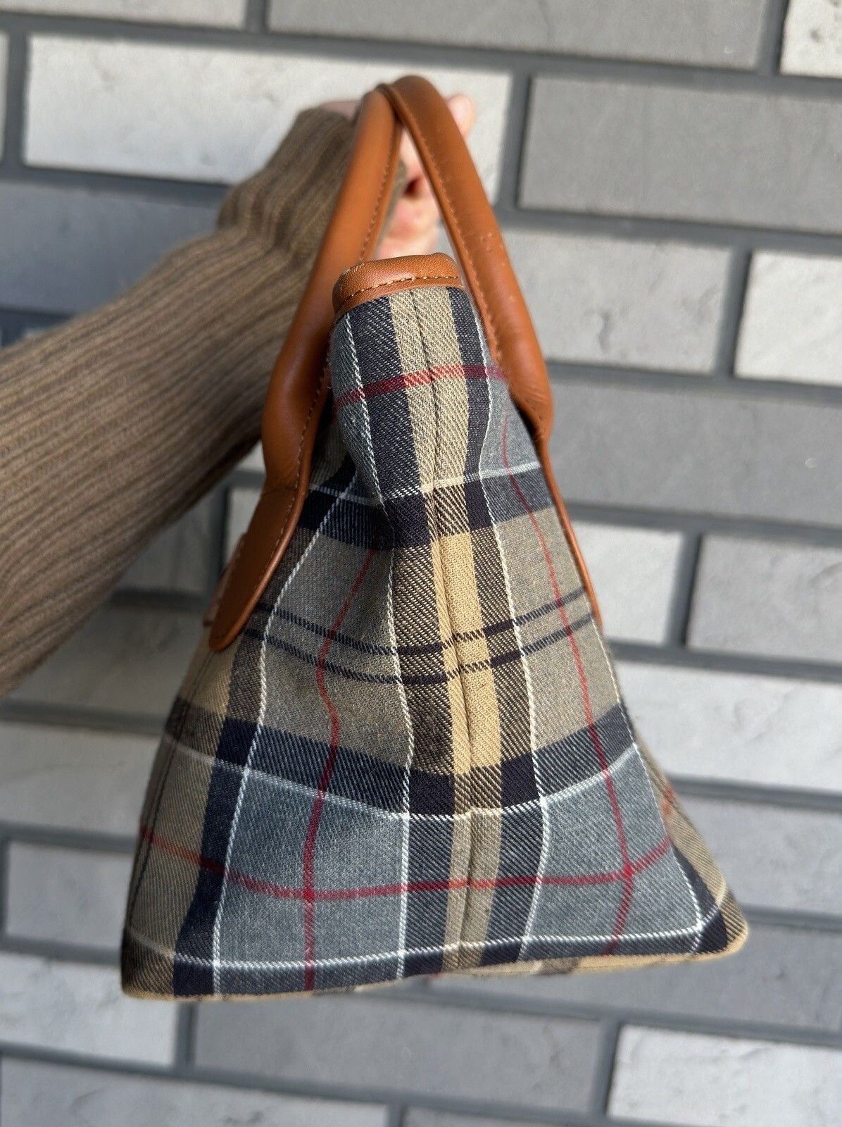 Barbour Barbour Tartan Plaid Hand Small Tote Bag Cotton Size ONE SIZE - 5 Thumbnail