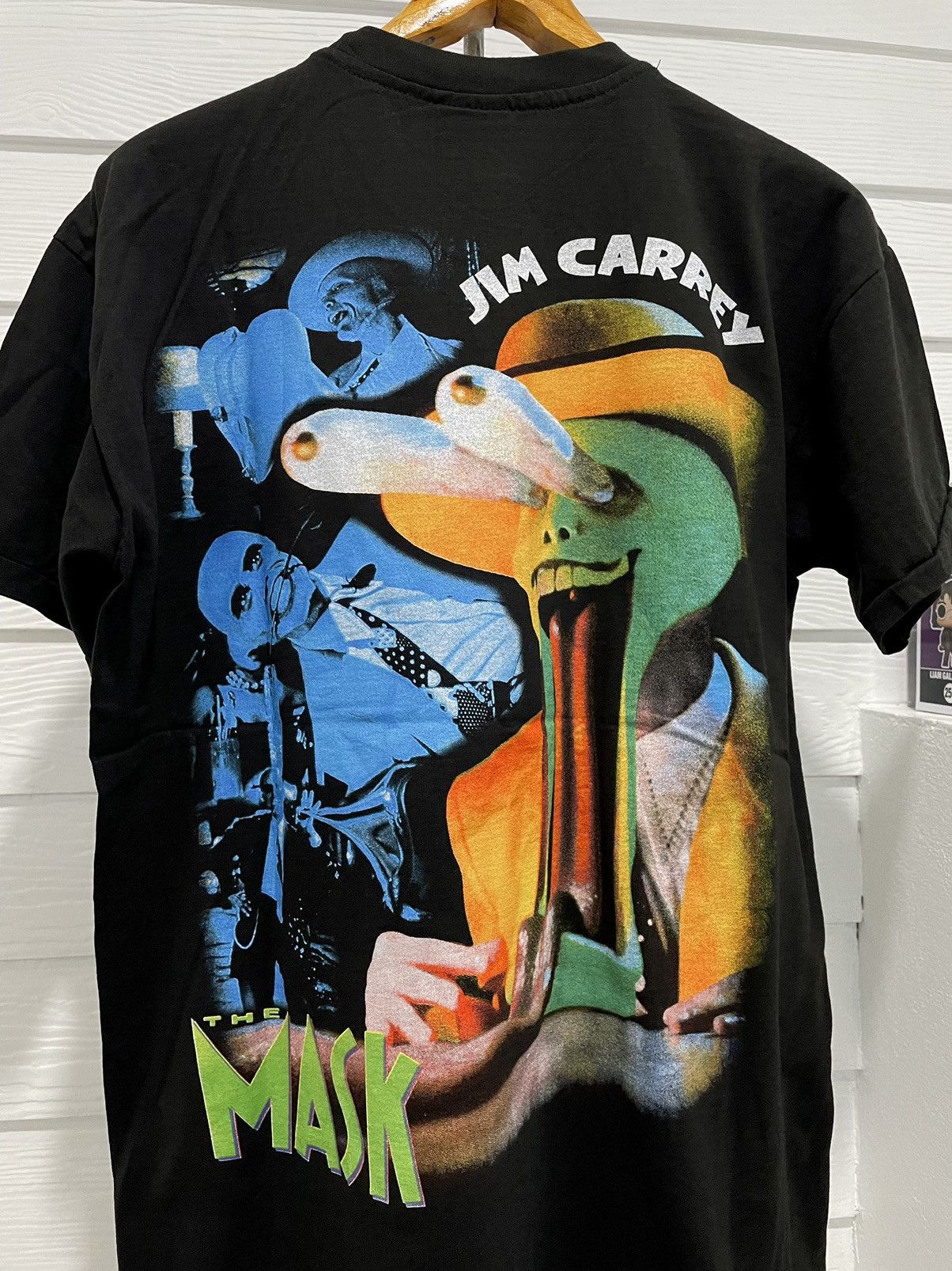 Vintage THE MASK JIM CARREY MOVIE MODERN BOOTLEG T-SHIRT Size US L / EU 52-54 / 3 - 4 Thumbnail