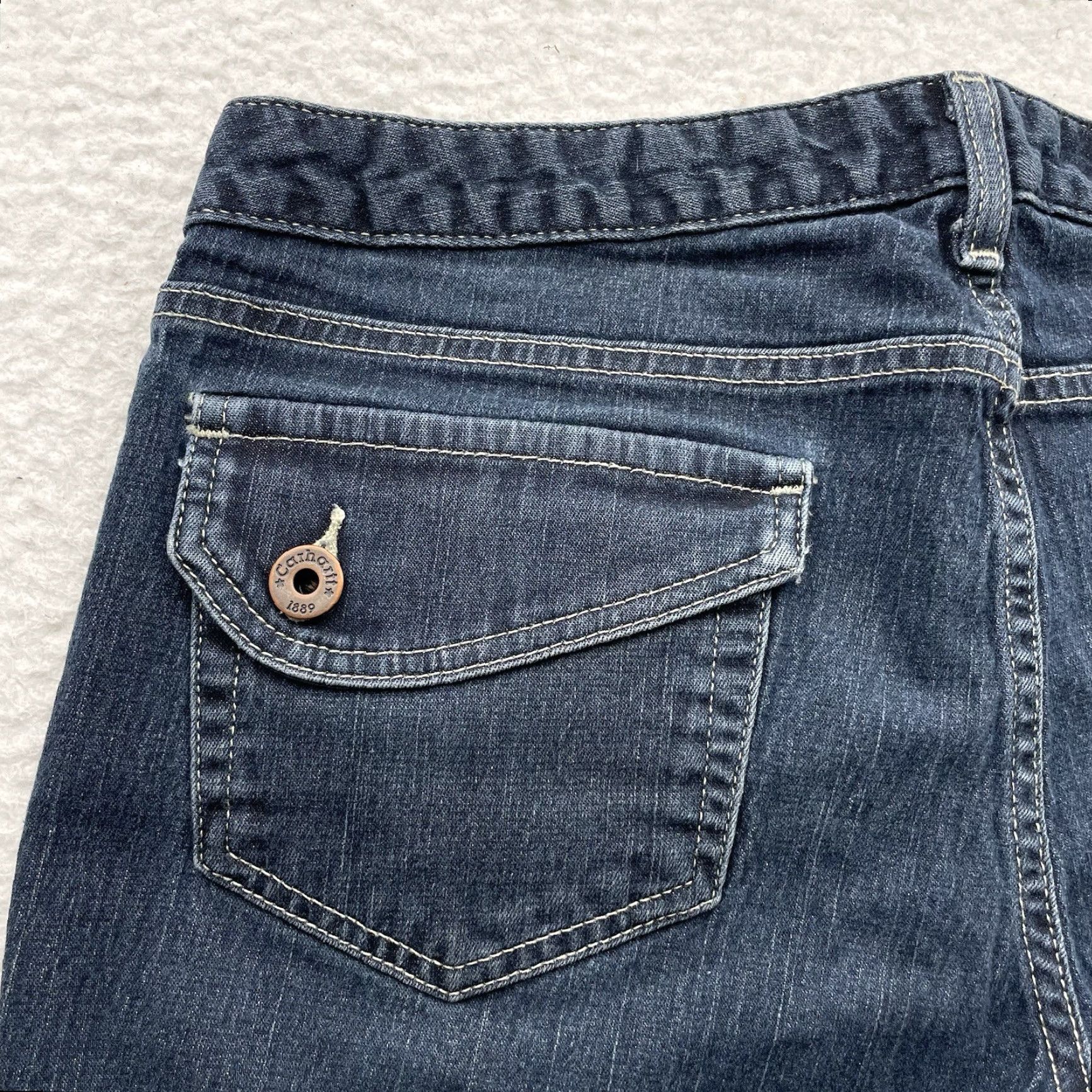 Carhartt Carhartt Jeans Womens 33x32 Modern Fit Dark Wash Blue 5-Pocket Denim Jeans Slim Straight Mens? Size 24" / US 00 / IT 34 - 6 Thumbnail