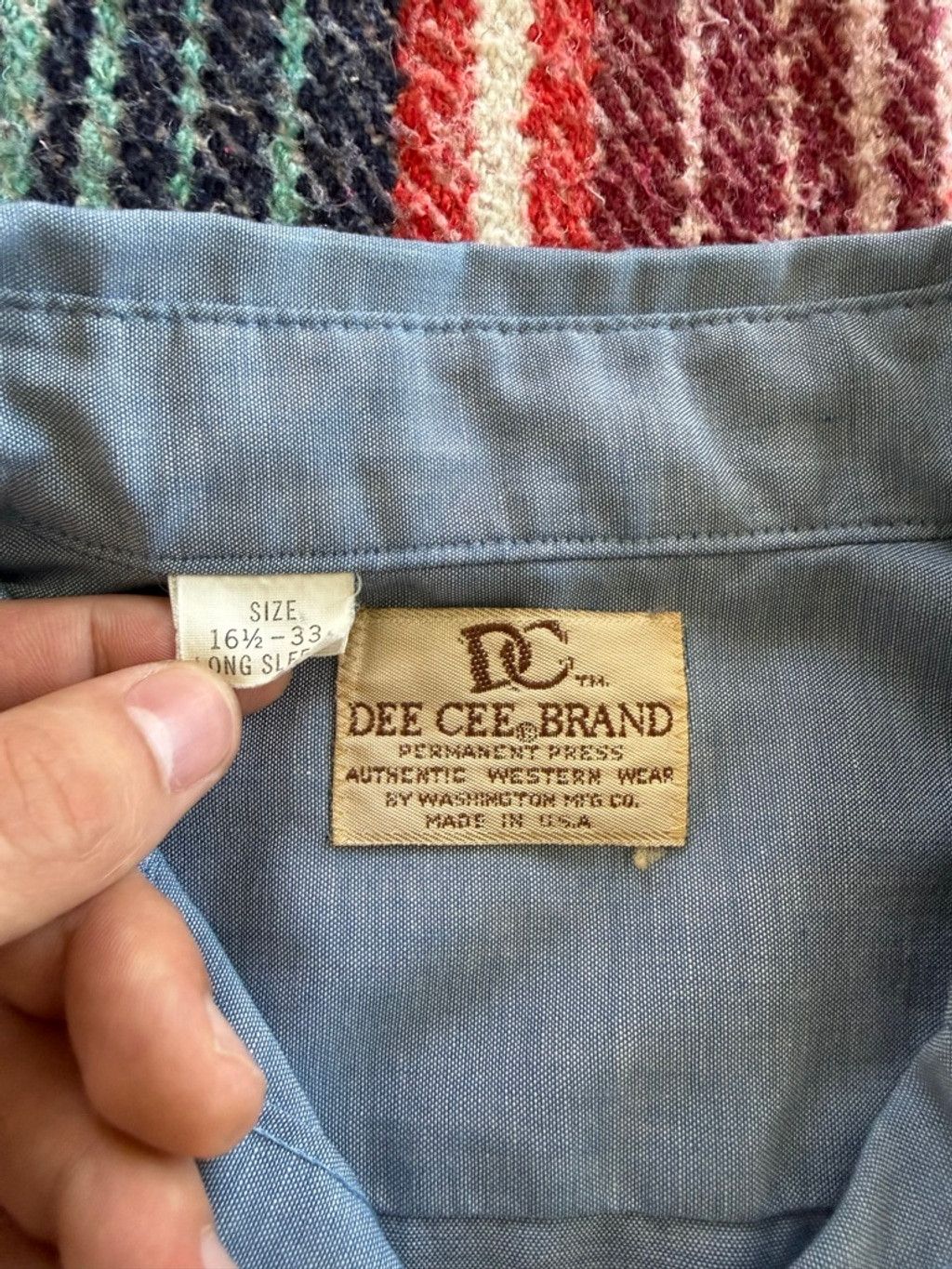 Vintage 70s Washington Dee Cee Sawtooth Pearl Snap Chambray Shirt XL Size US XL / EU 56 / 4 - 6 Thumbnail