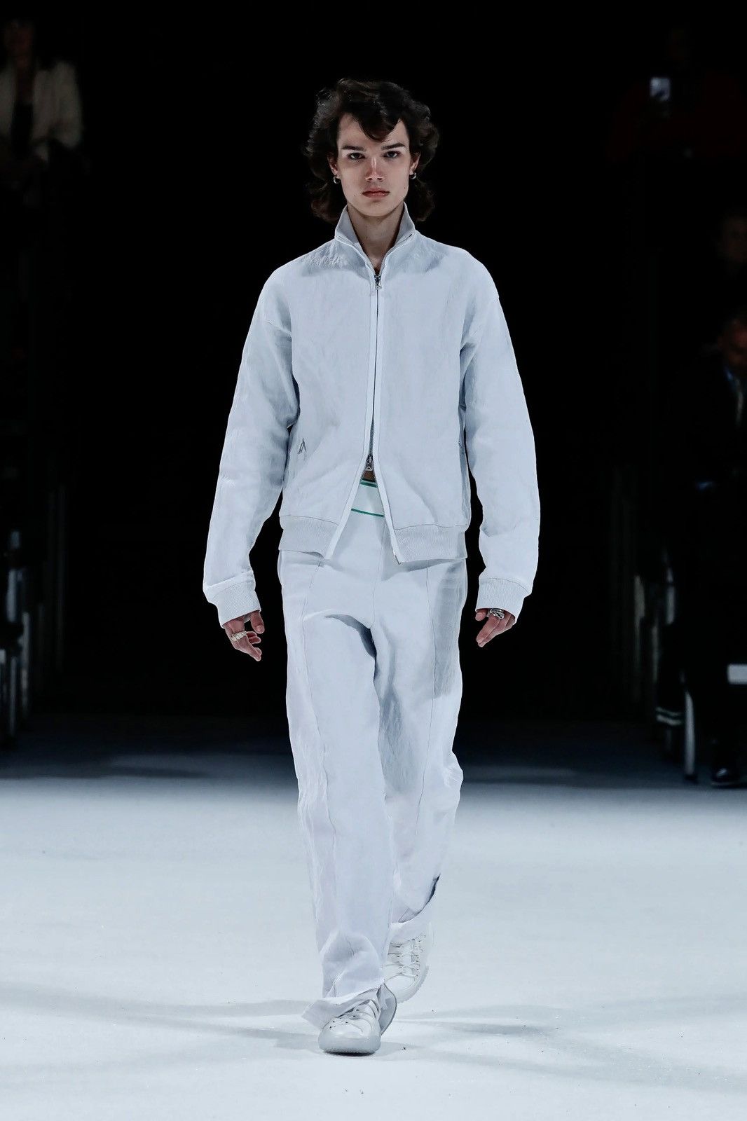 Bottega Veneta Bottega Veneta Crinkle-Jersey White Bomber Jacket Size US S / EU 44-46 / 1 - 1 Thumbnail